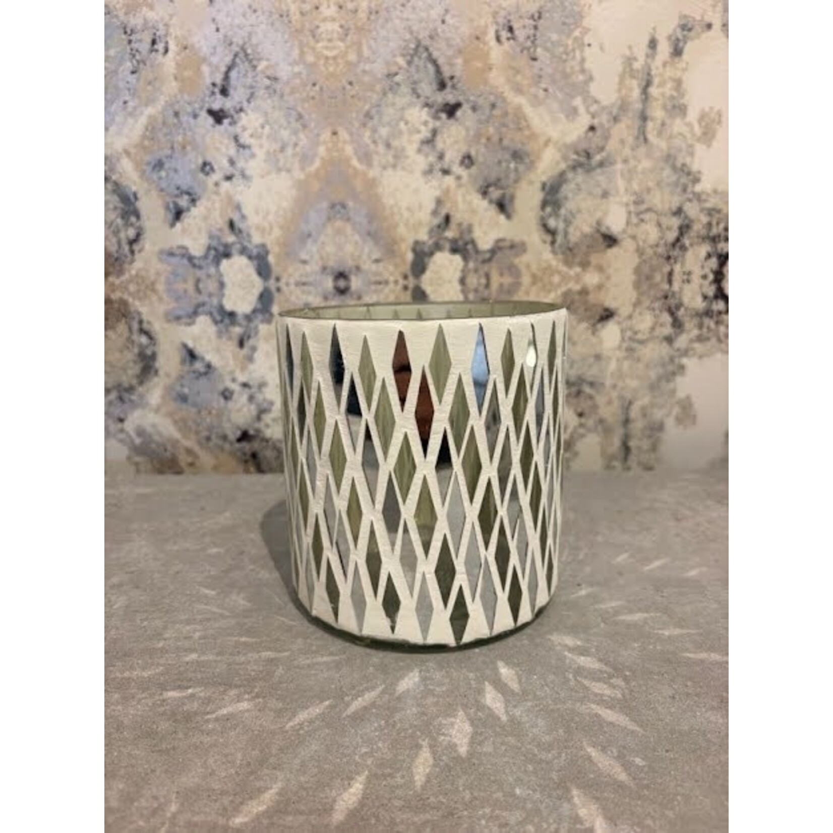Two's Company White Mirror Candleholder
