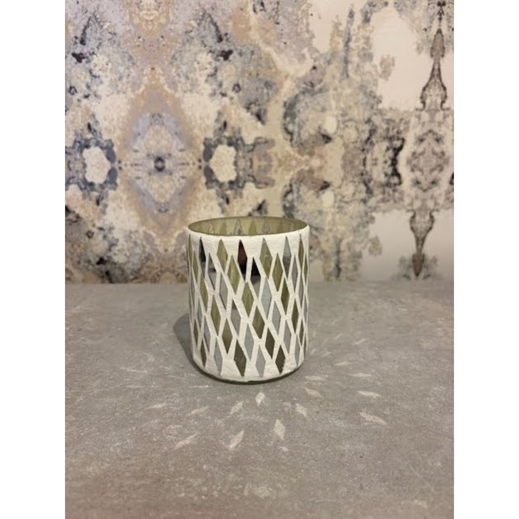 Two's Company White Mirror Candleholder