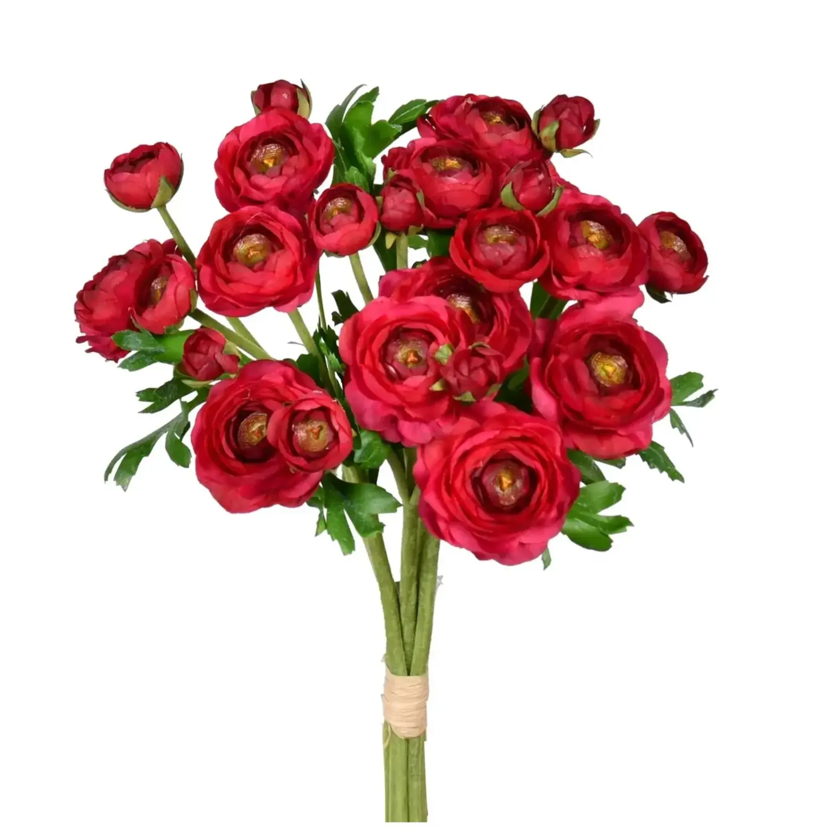 Winward Home Ranunculus Faux Floral Bundle 12.5" Red