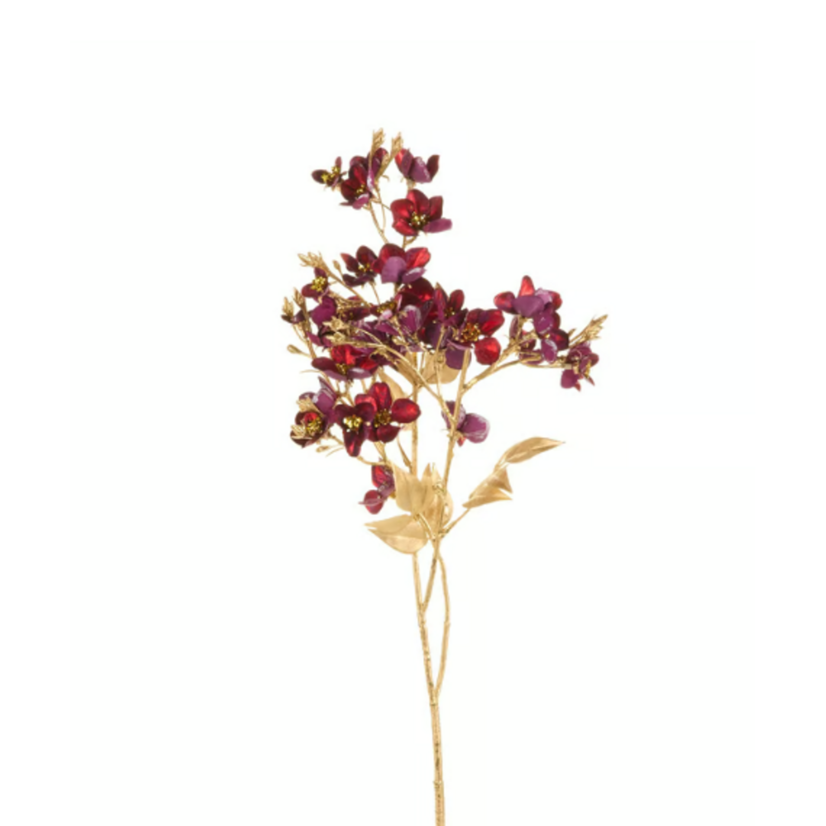 RAZ Imports Gilded Blossom Spray Crimson and Deep Plum 28"
