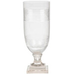 A Sanoma Tiffany Cut Glass Hurricane Lamp Lantern Candle Holder Vase Small