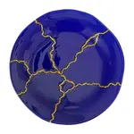 Vietri Storia Blue and Gold Round Platter