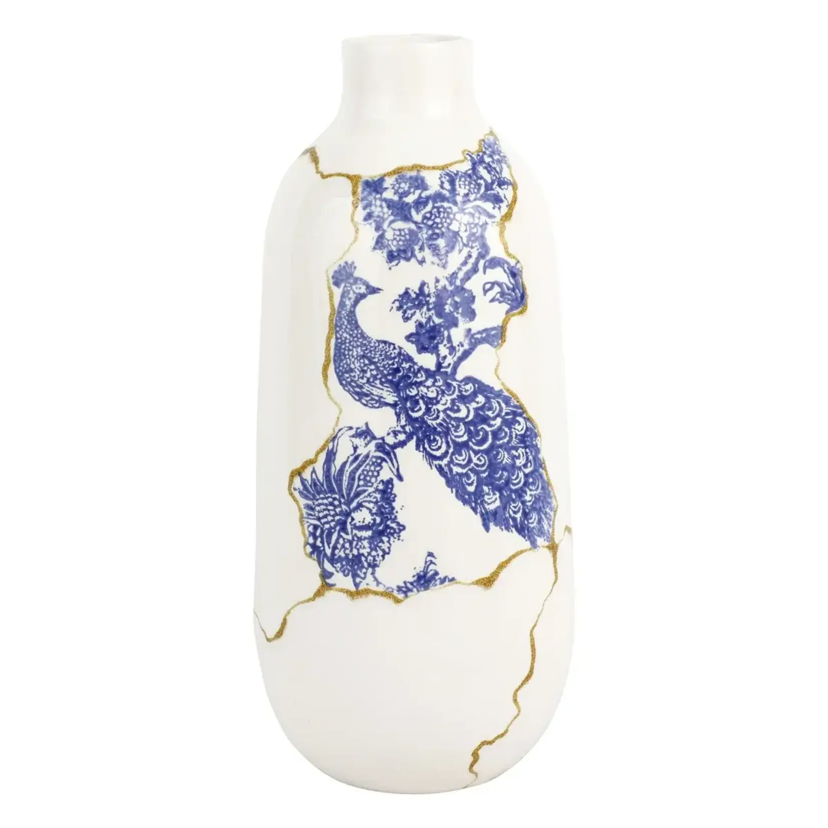 Vietri Storia Large White Blue Vase