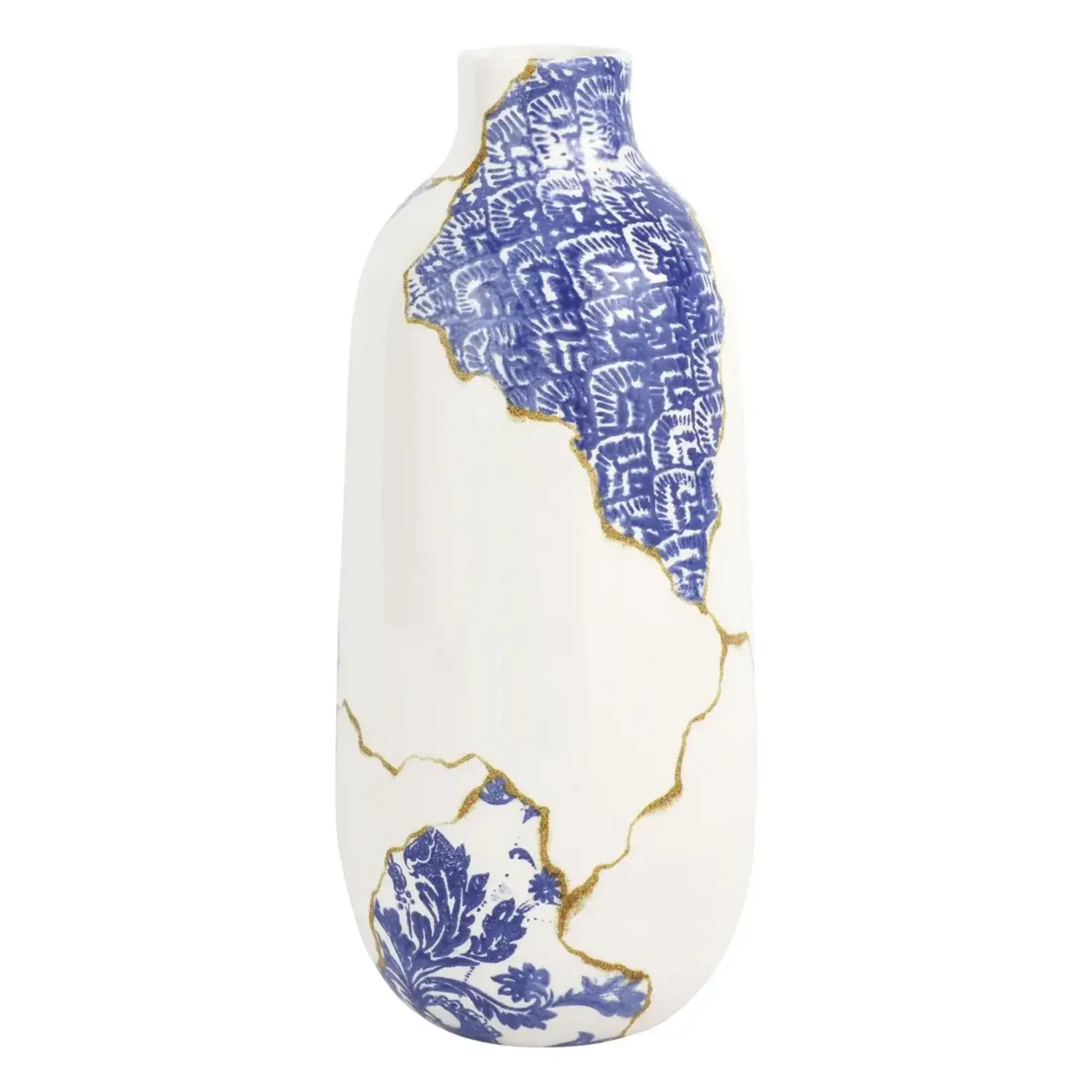 Vietri Storia Large White Blue Vase