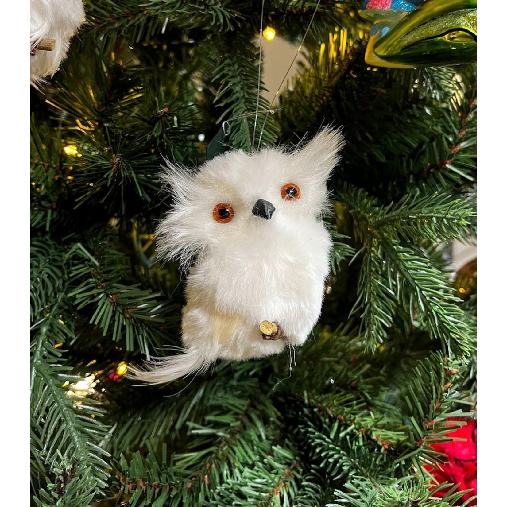RAZ Imports White Owl Ornament 4"