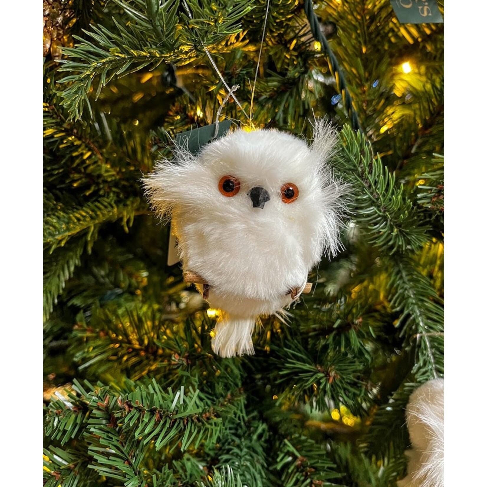 RAZ Imports White Owl Ornament 4"