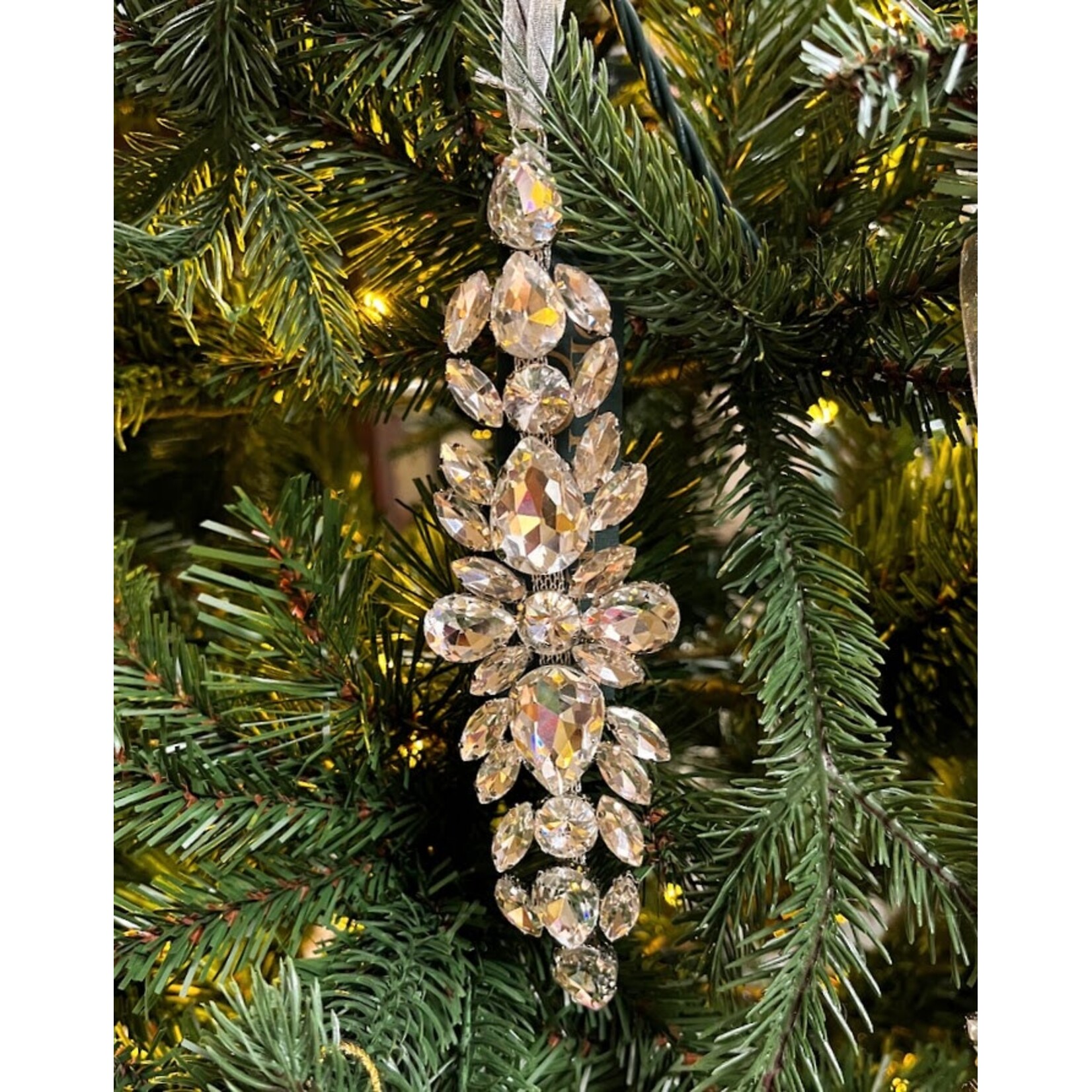 RAZ Imports Clear Jewel Drop Ornament 6.5"