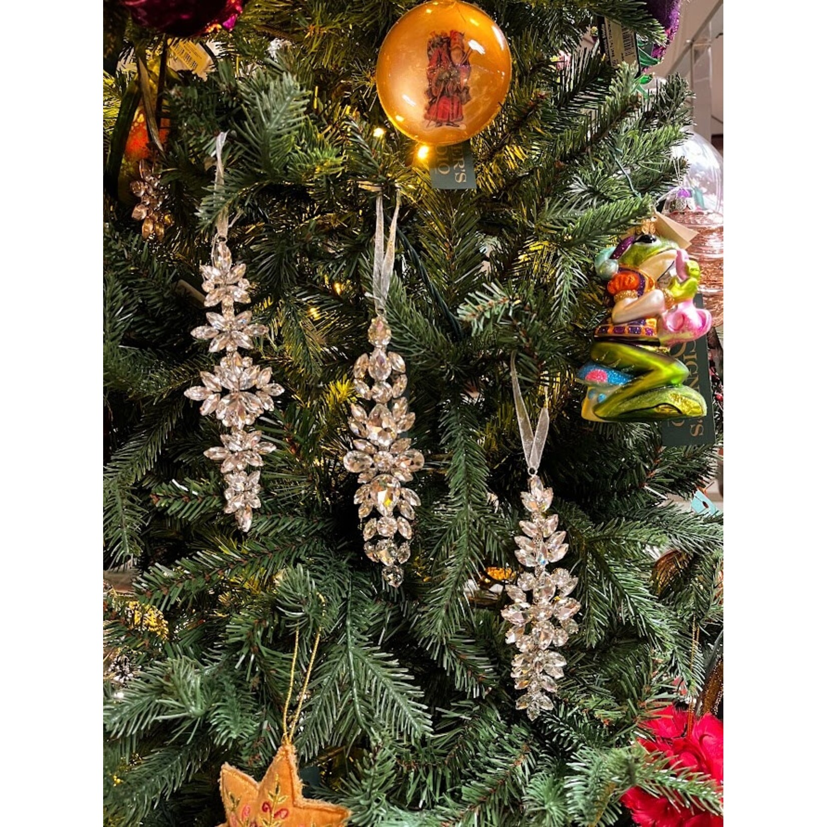 RAZ Imports Clear Jewel Drop Ornament 6.5"