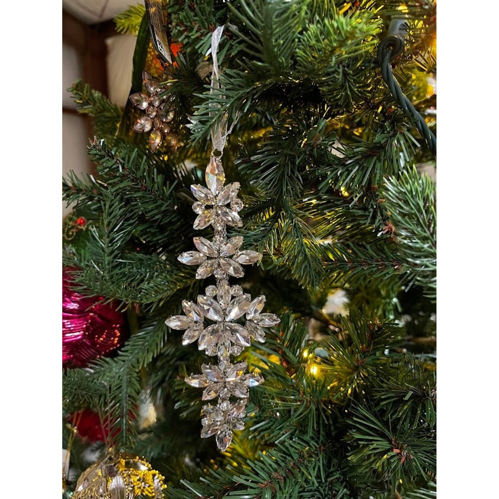 RAZ Imports Clear Jewel Drop Ornament 6.5"