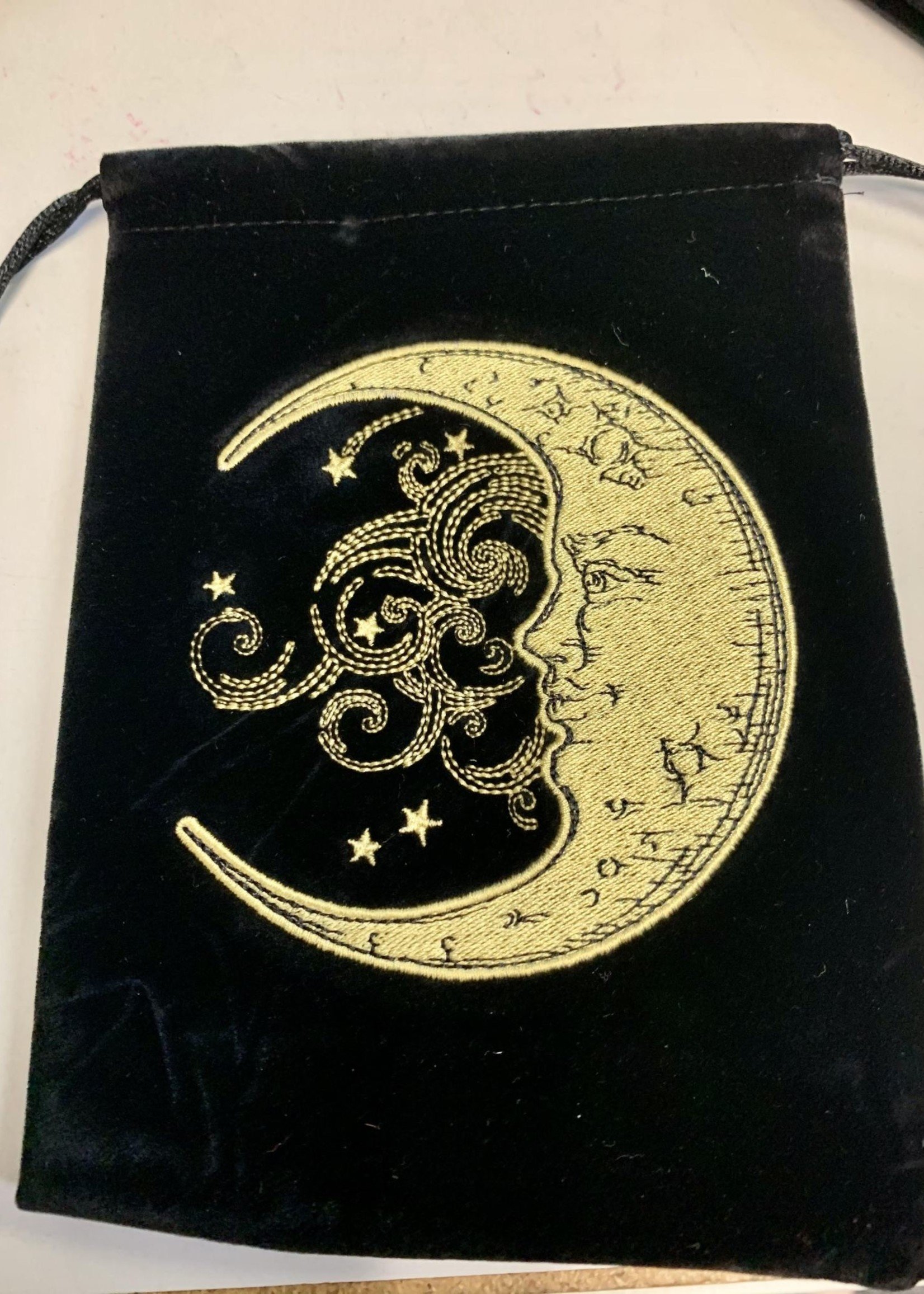 Large Velvet Tarot Bags w/Embroidered Patch 5" X 7"