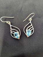 Blue Topaz Open Petal Earrings