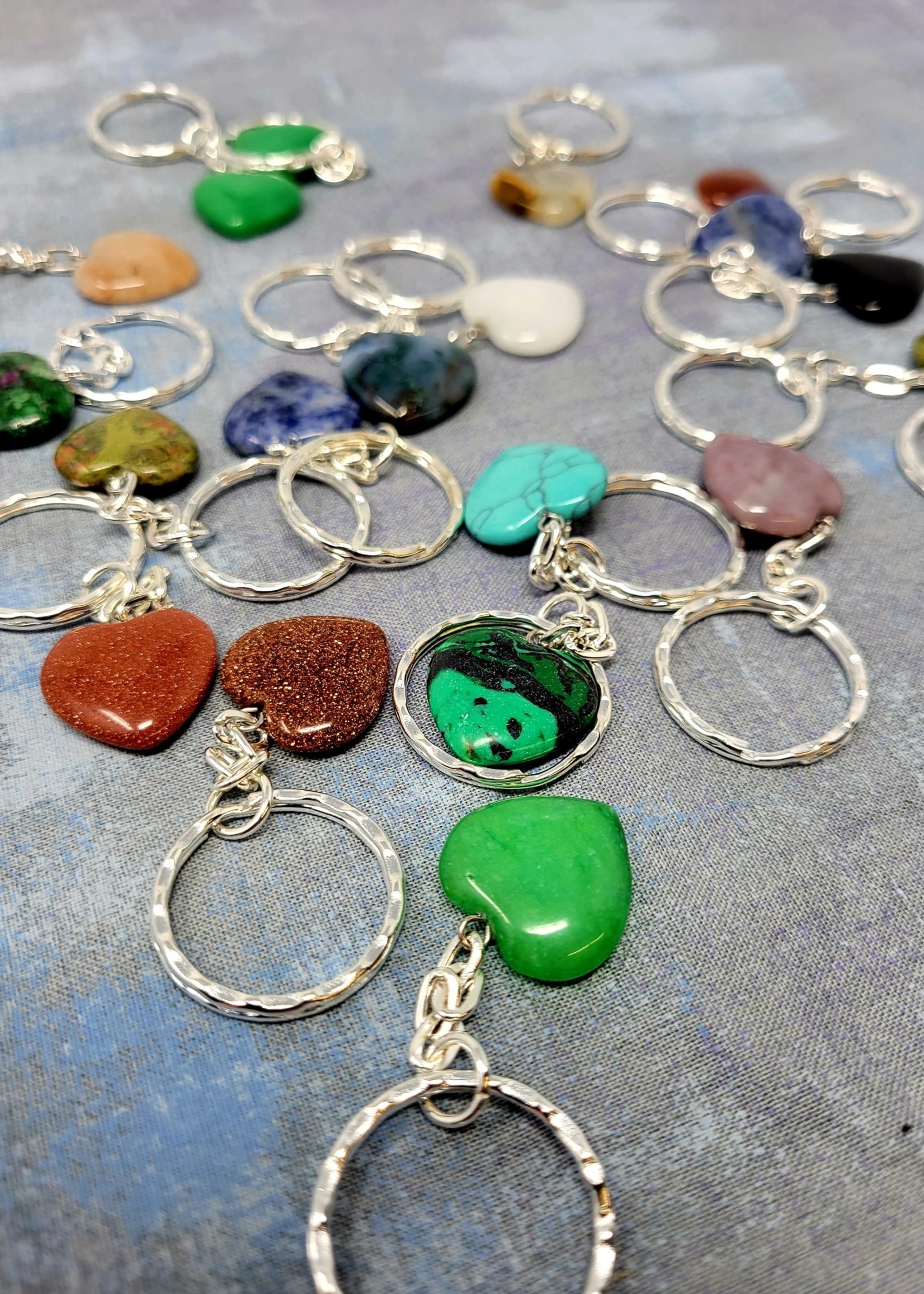 Heart Shaped Gemstone Keyrings - Pickeyweedz LLC