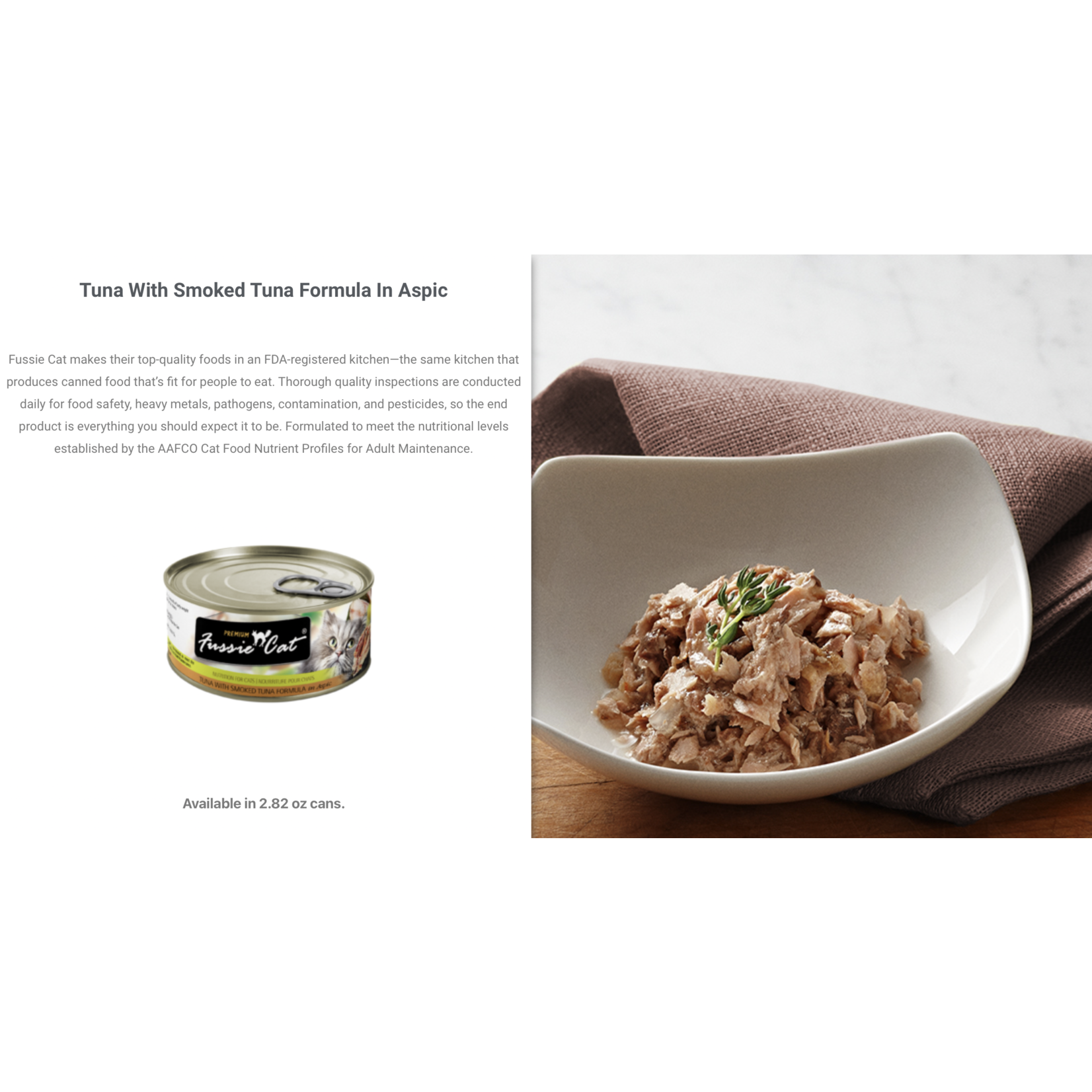 Fussie Cat Fussie Cat Premium - Tuna & Smoked Tuna in Aspic 2.82oz (case 24)