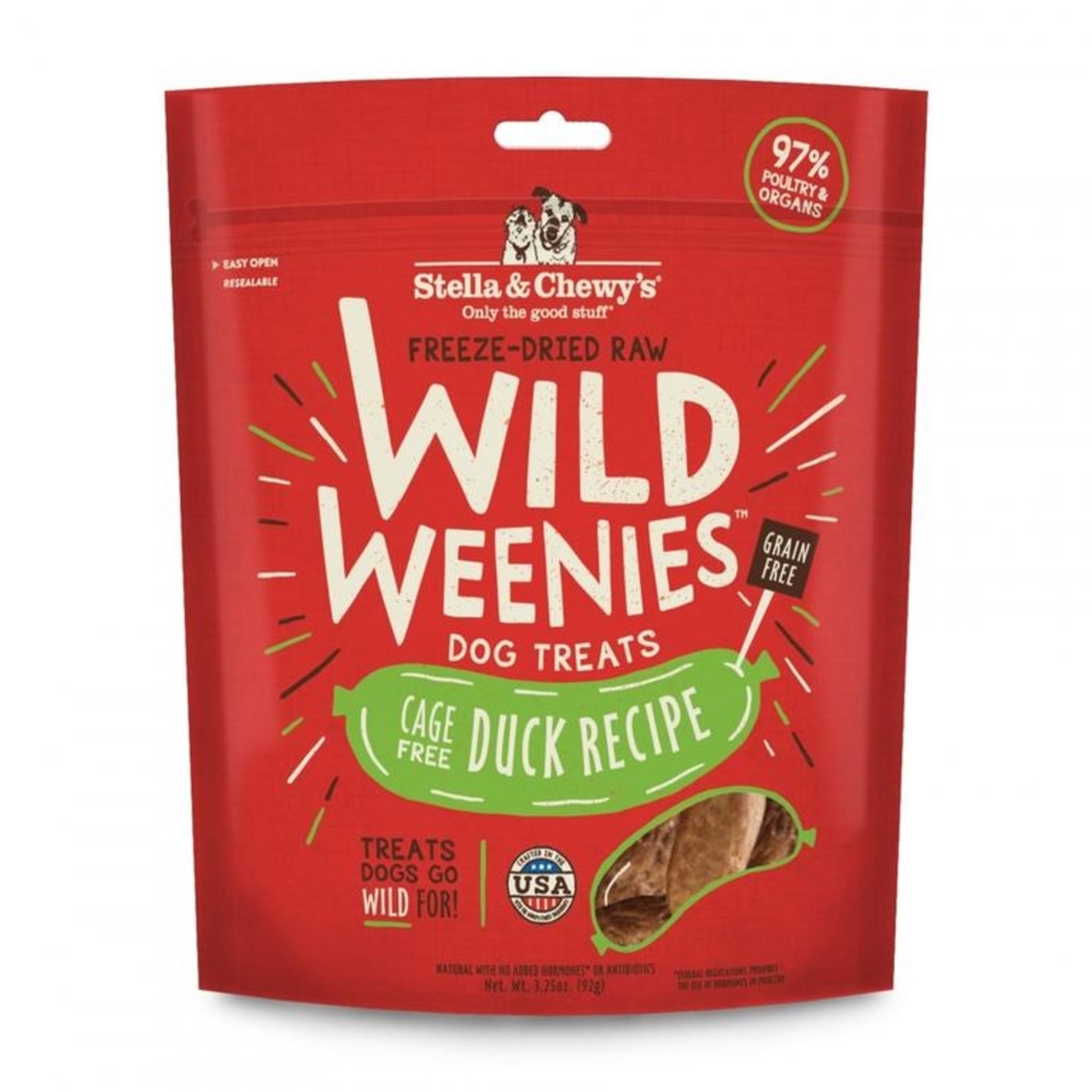 Stella & Chewy Stella & Chewy's Dog Freeze Dried Raw Duck Wild Weenies 3.25oz