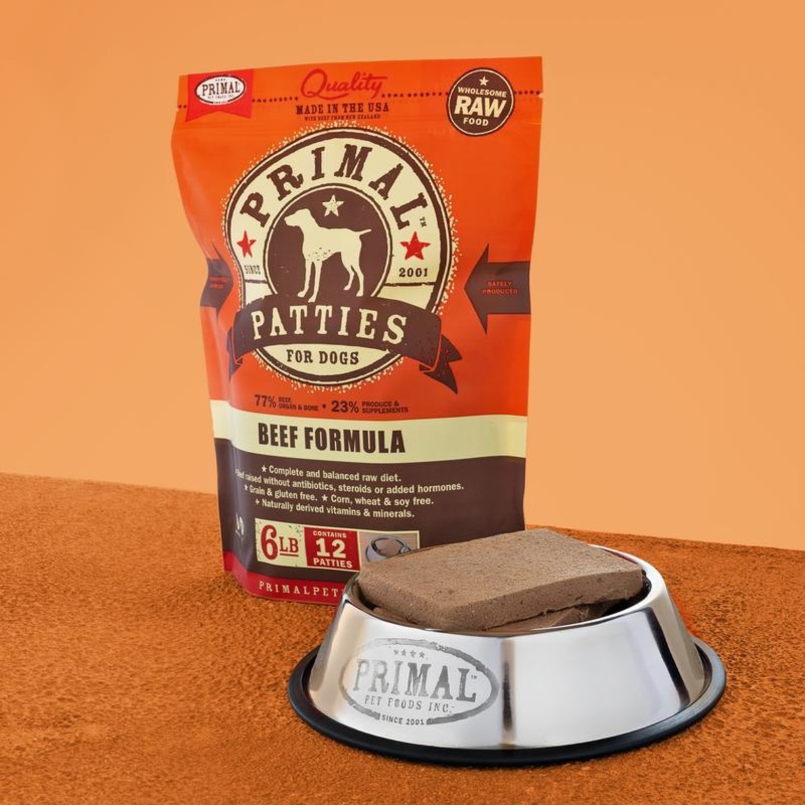 Primal Primal Dog Frozen Beef Patties 6lbs