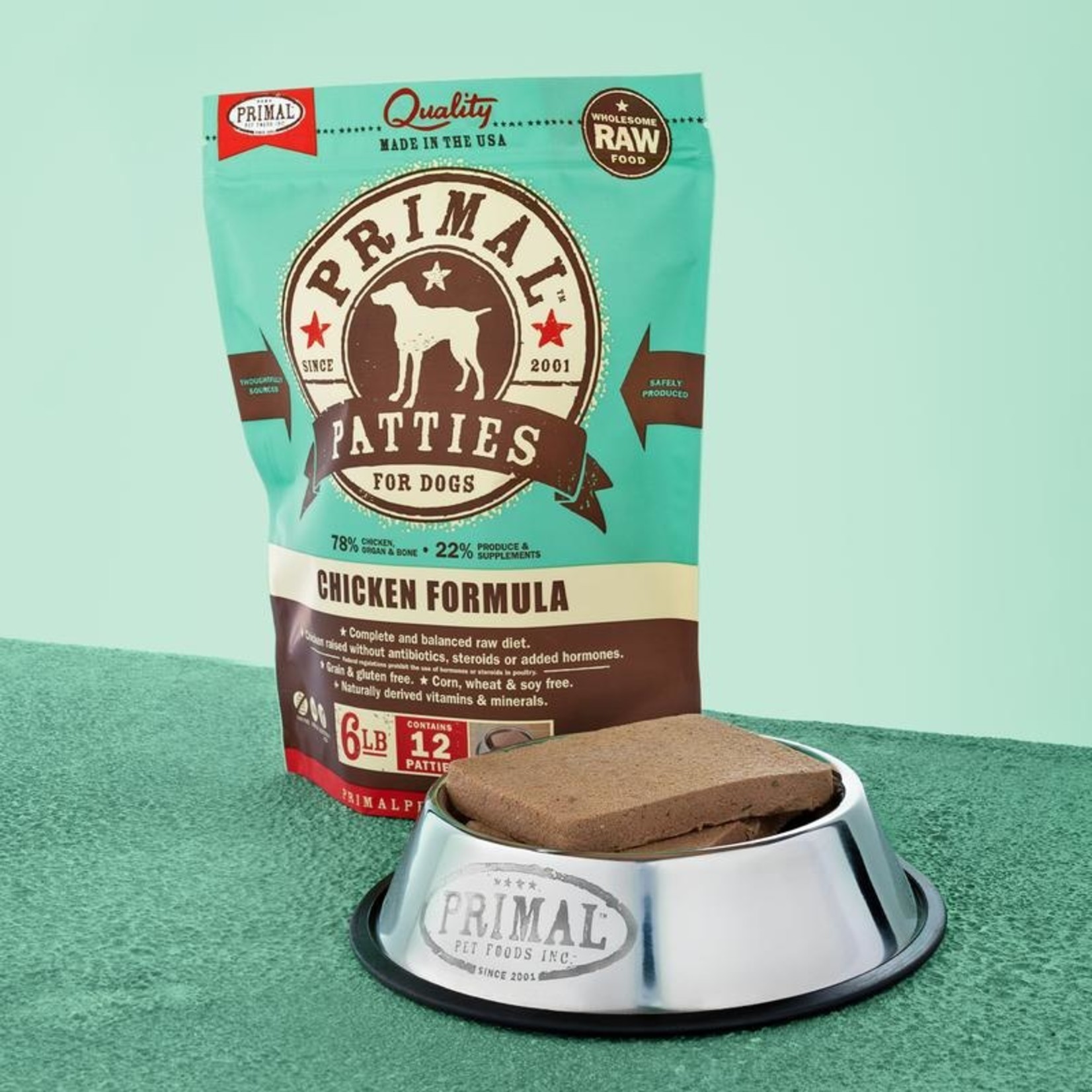 Primal Primal Dog Frozen Chicken Patties 6lbs
