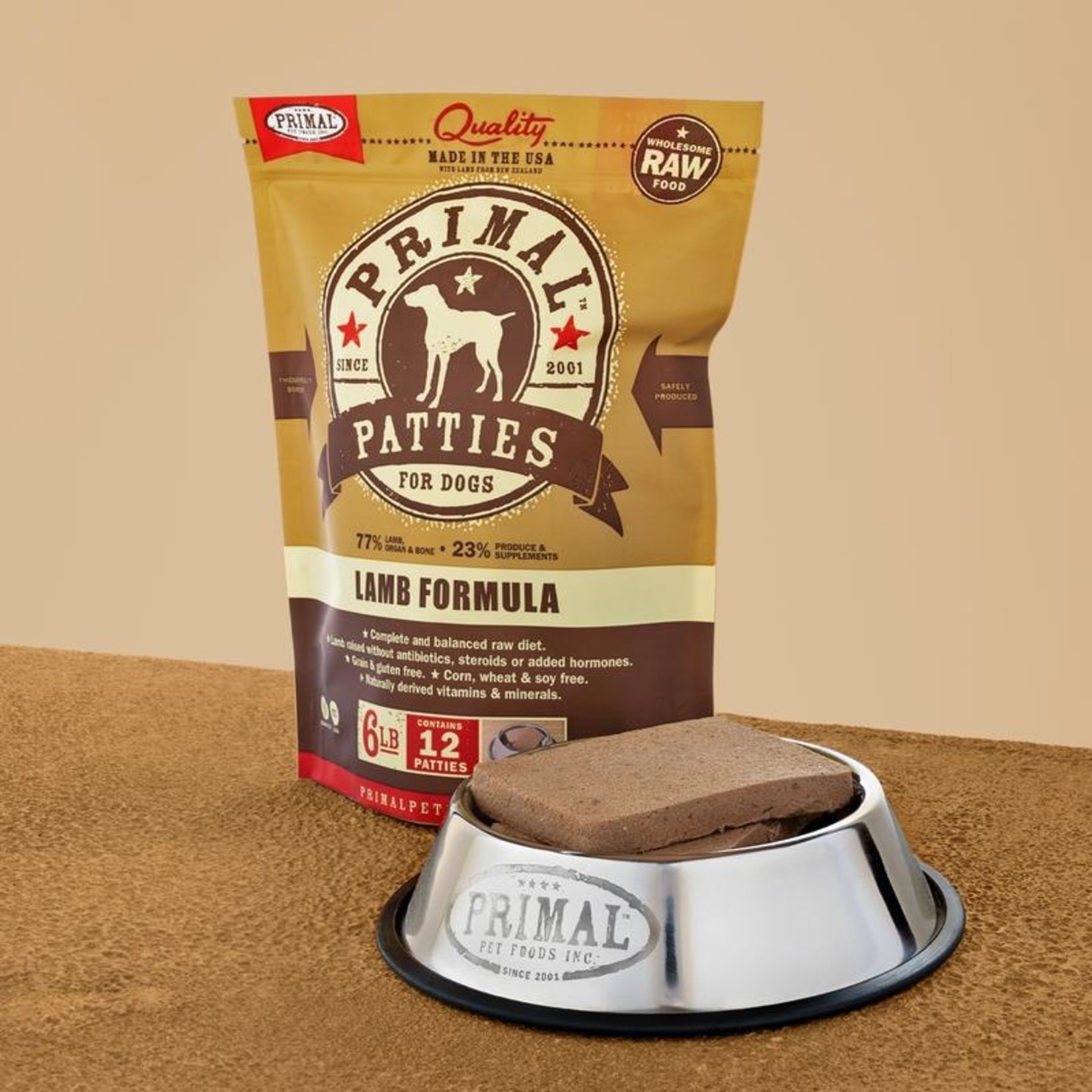 Primal Primal Dog Frozen Lamb Patties 6lbs
