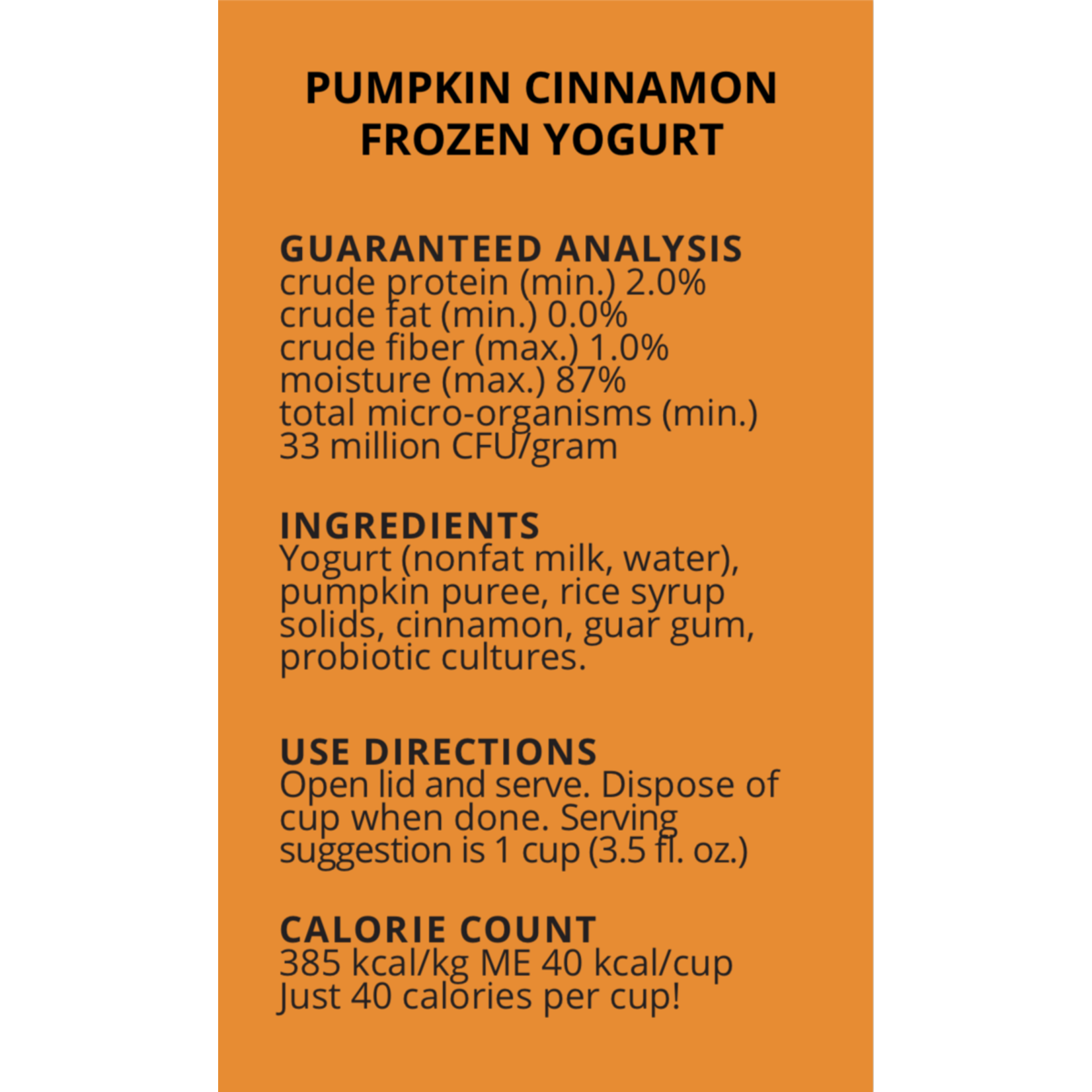 Bear & Rat The Bear & The Rat Frozen Yogurt with Pumpkin and Cinnamon 4 Pack of 3.5oz