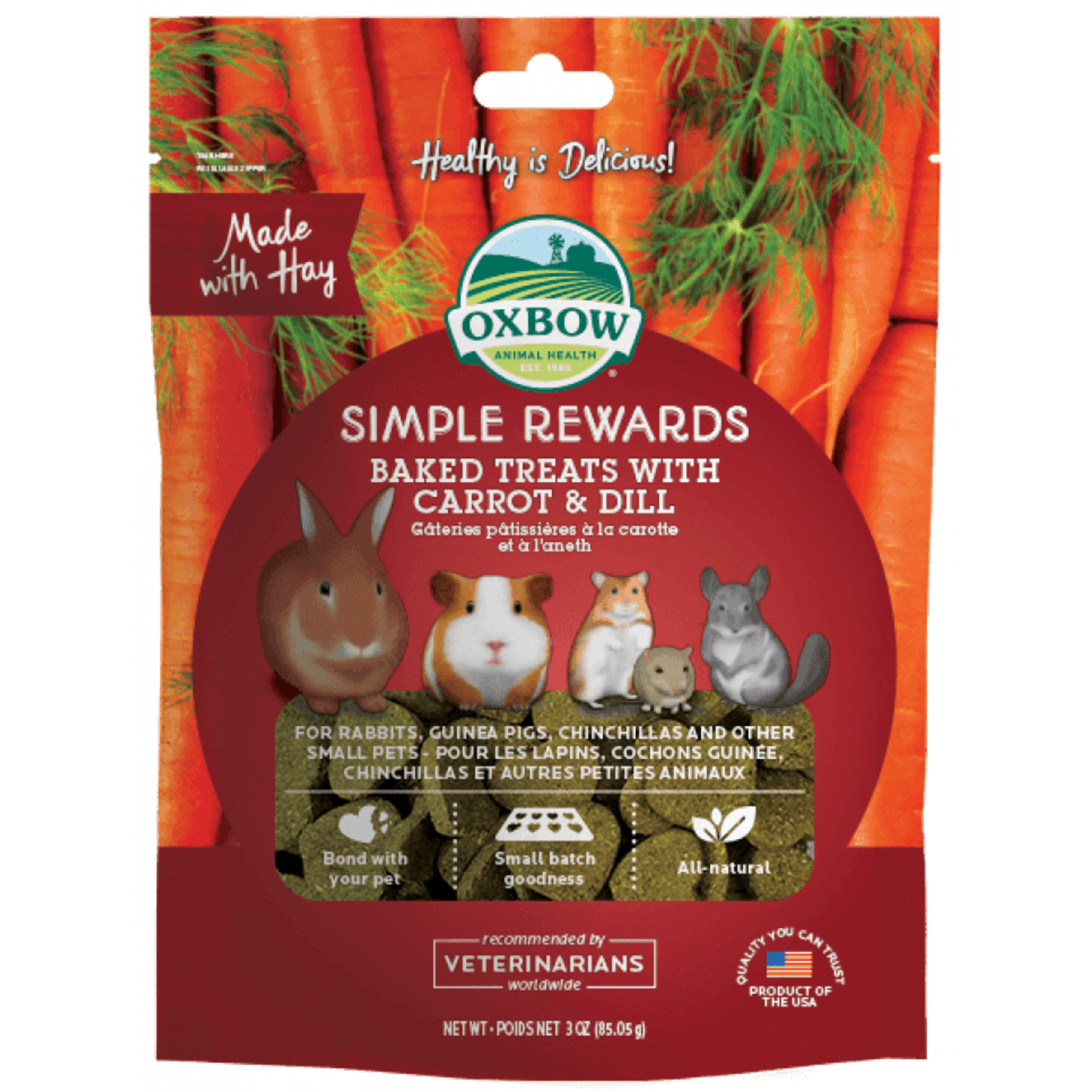 OXBOW Oxbow Simple Rewards Baked Treats with Carrot & Dill 3oz