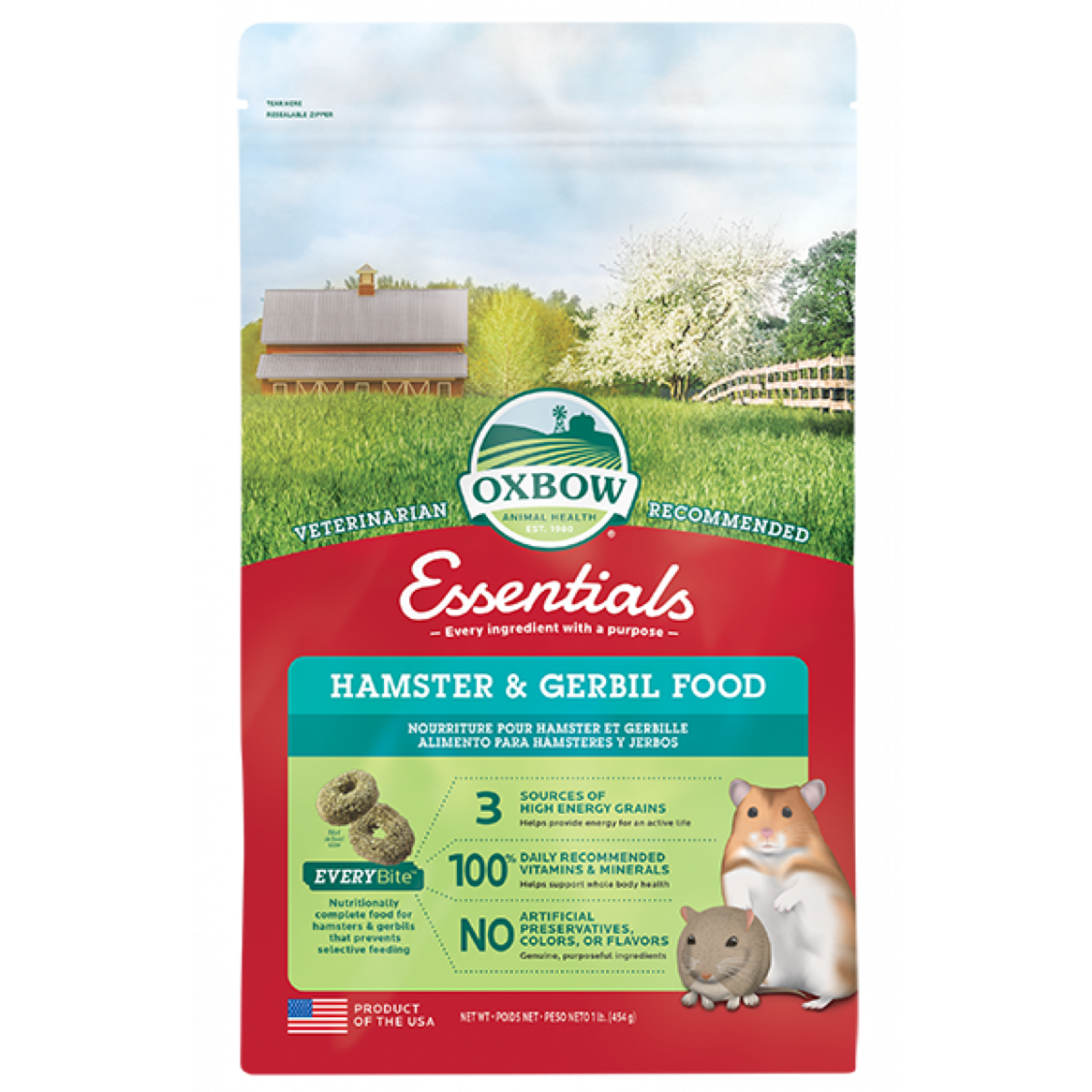 OXBOW Oxbow Essentials - Hamster & Gerbil Food 1lb