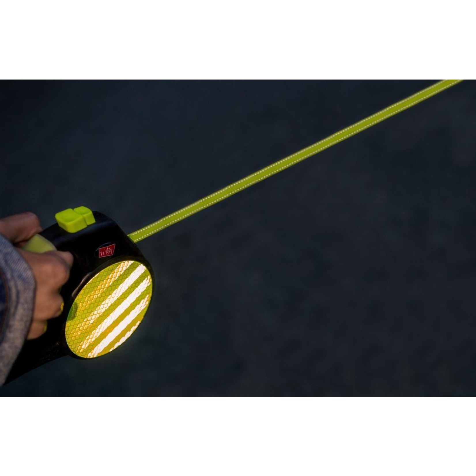 WIGZI WIGZI Small 360 Reflective Retractable Leash Yellow with Gel Handle