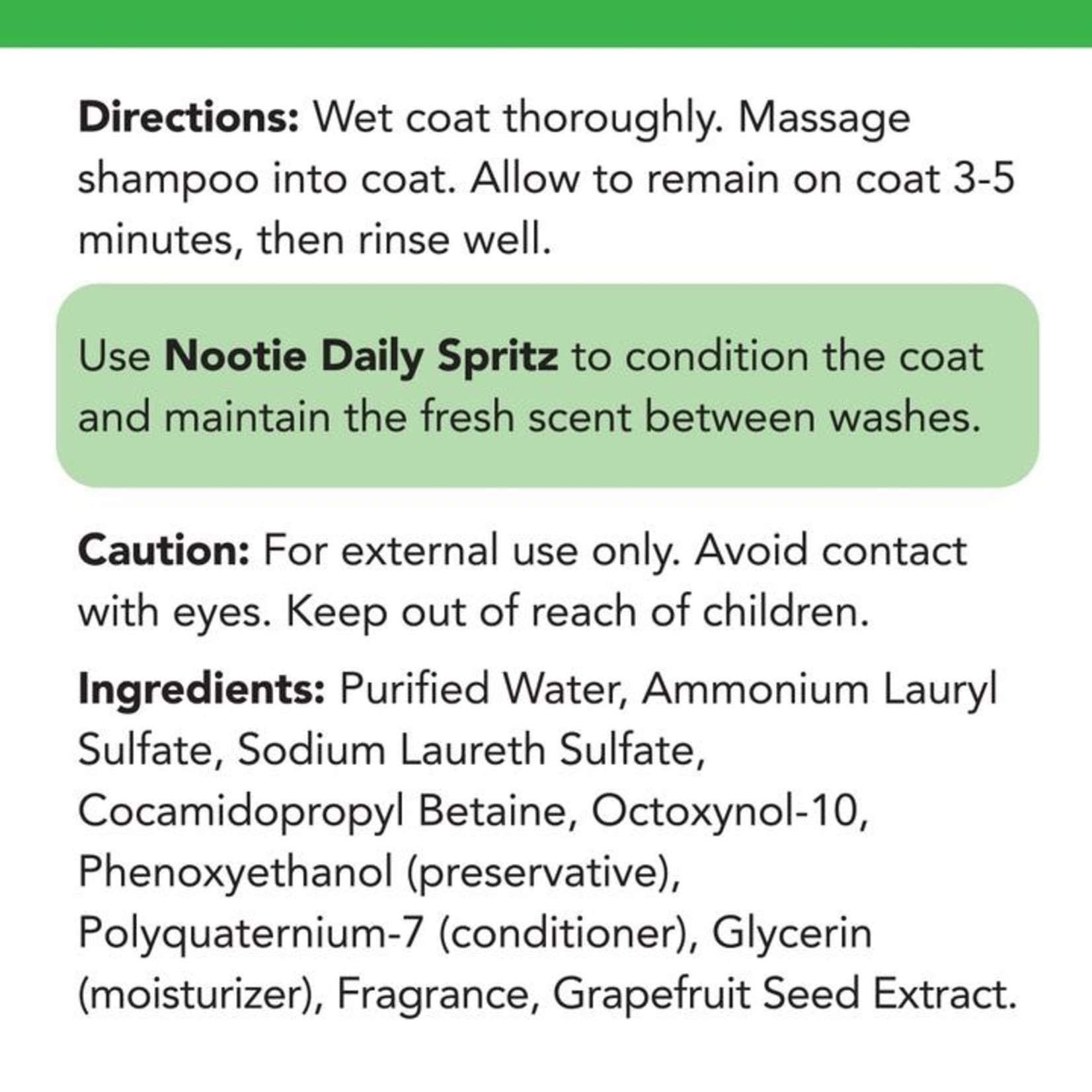 Nootie Coconut Lime Verbena Hypoallergenic Grapefruit Seed Extract Pet Shampoo 16oz