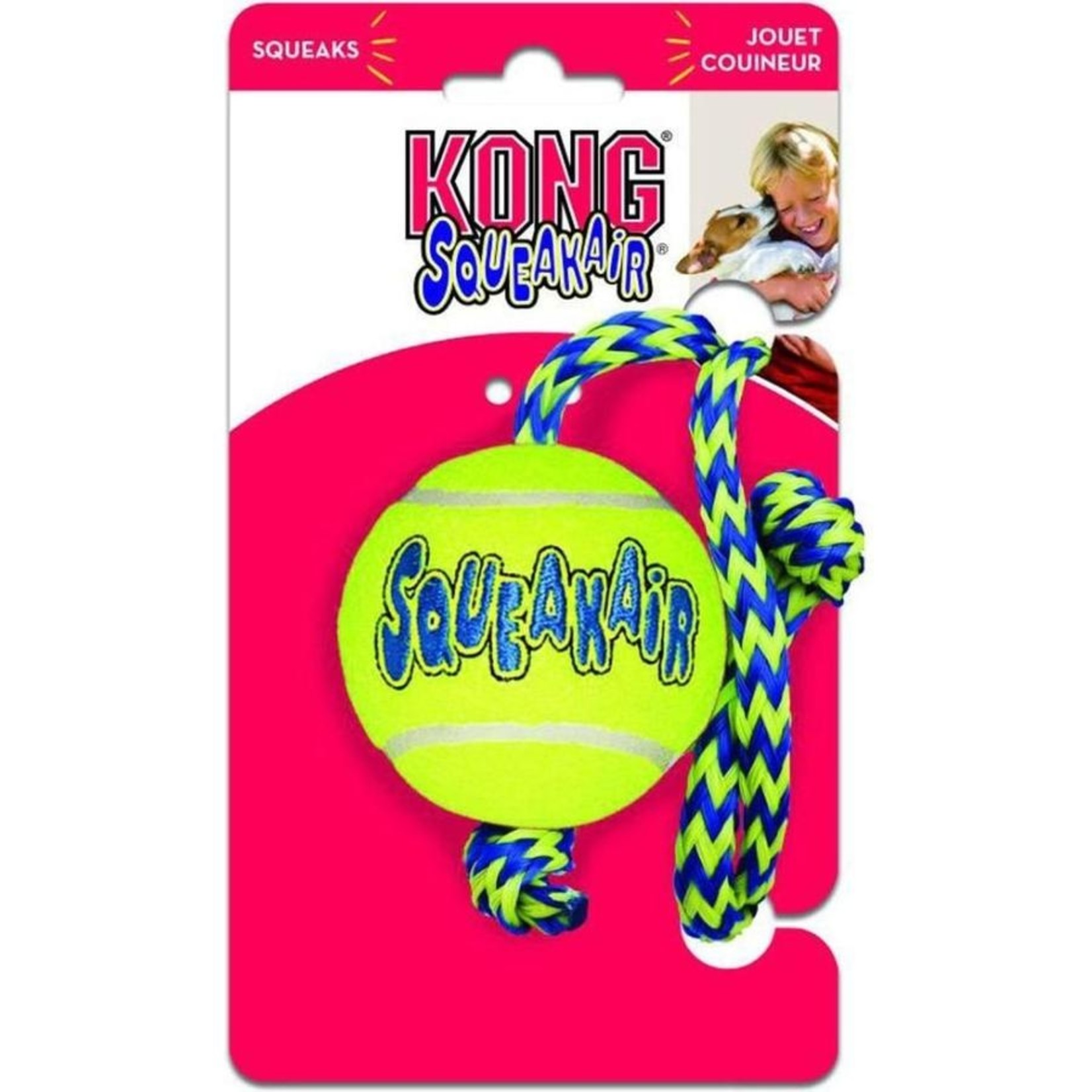 Kong Kong Dog Squeaker Ball Rope Medium