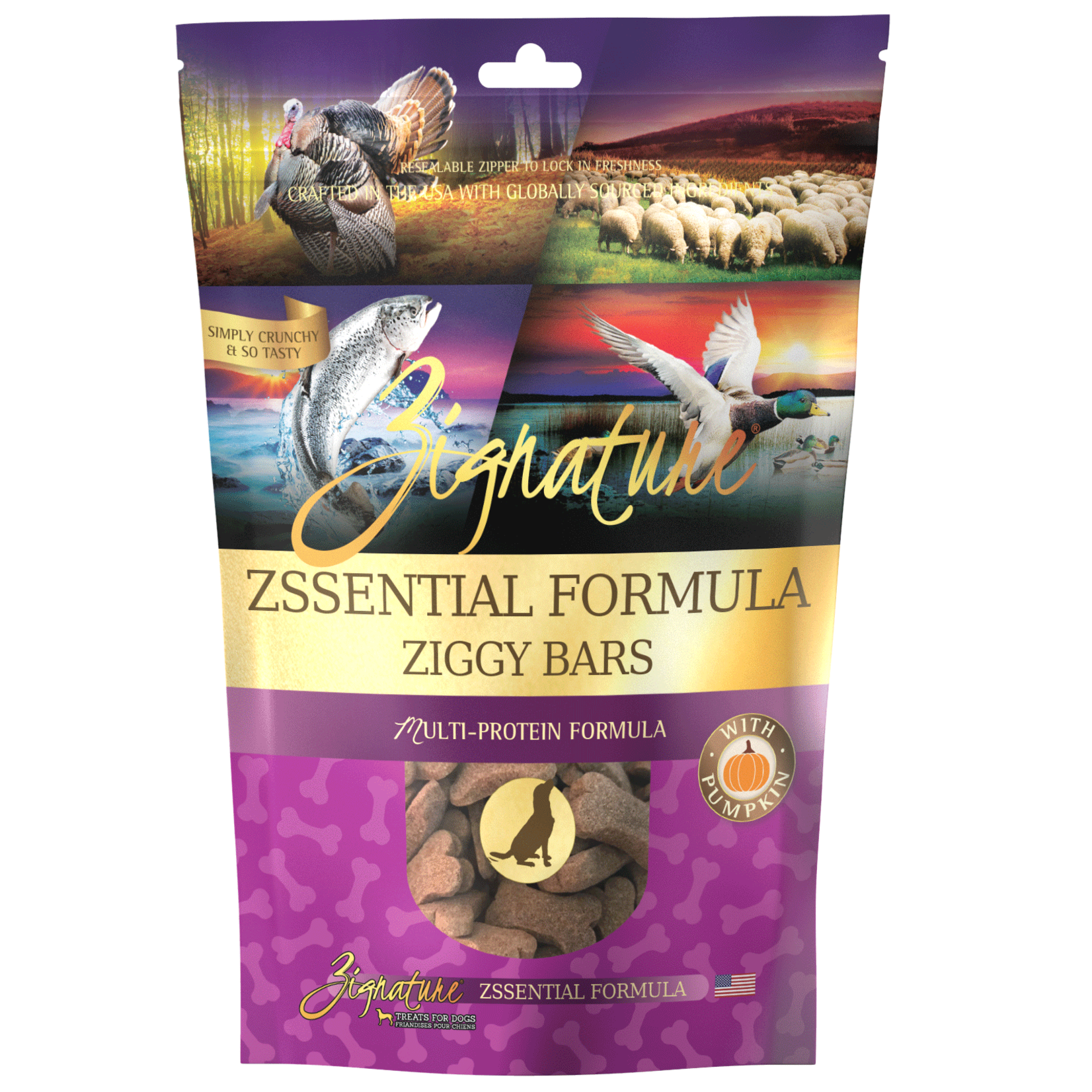 Zignature Zignature Zssential Formula Ziggy Bar Biscuit Treats for Dogs 12oz