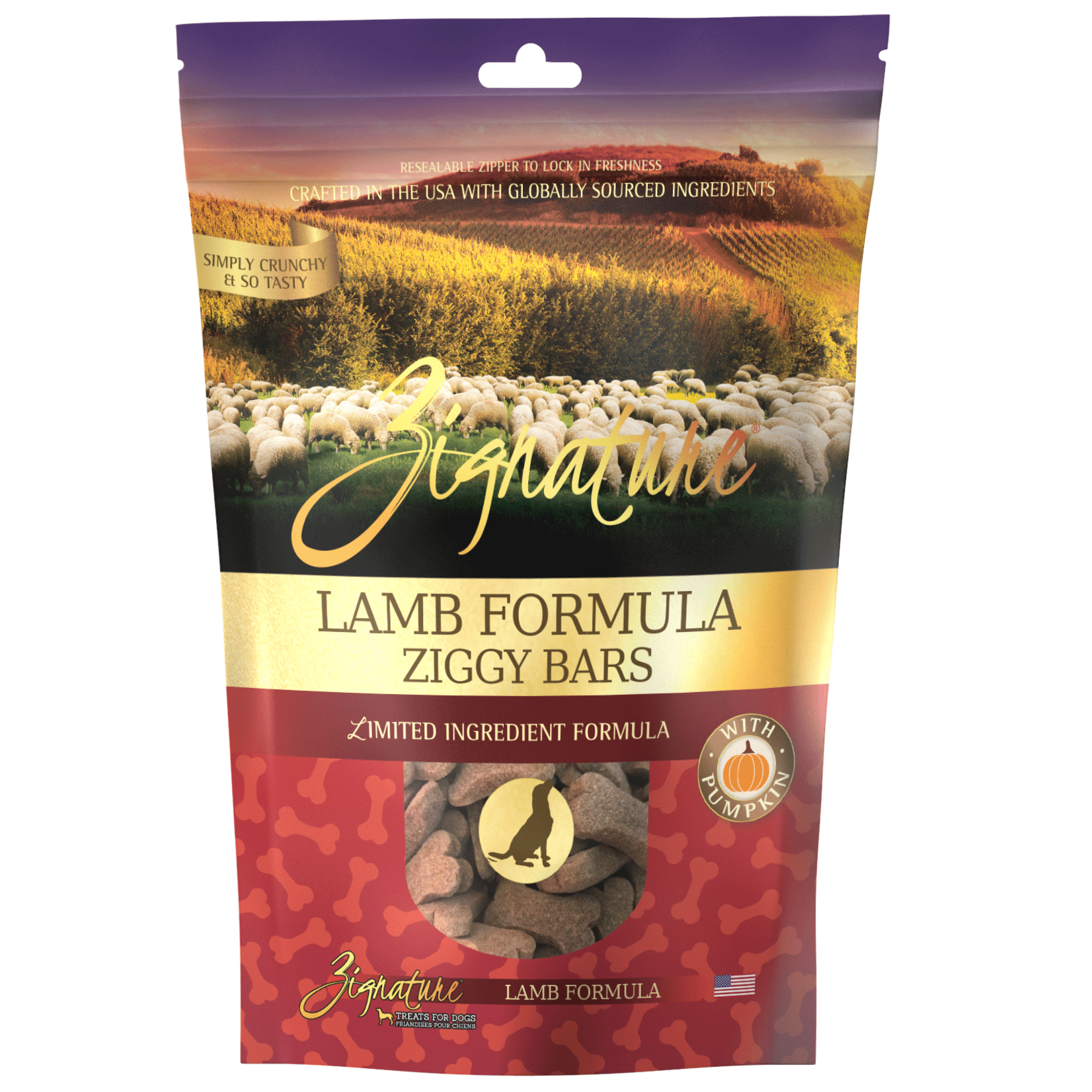 Zignature Zignature Lamb Formula Ziggy Bar Biscuit Treats for Dogs 12oz