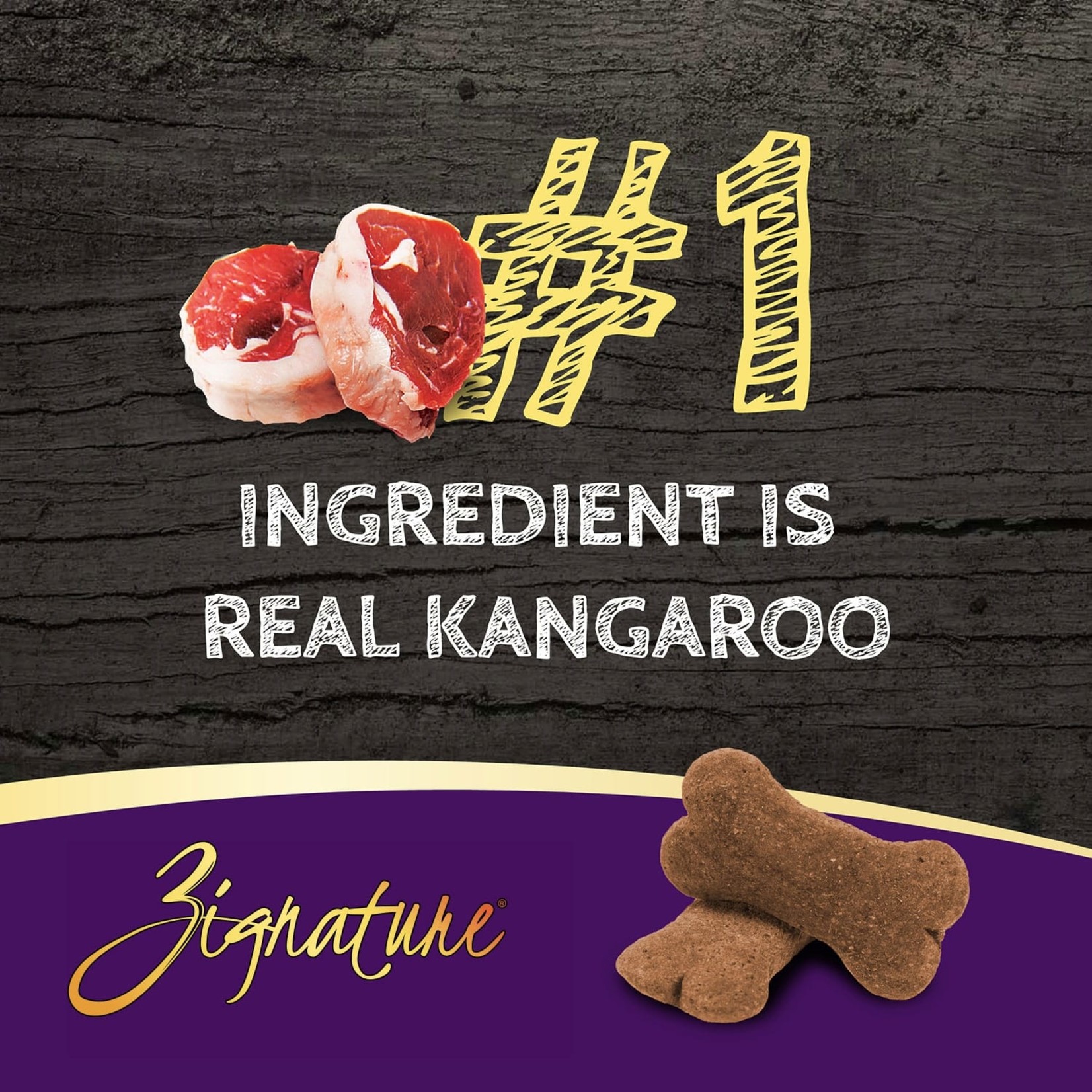 Zignature Zignature Kangaroo Formula Ziggy Bar Biscuit Treats for Dogs  12oz