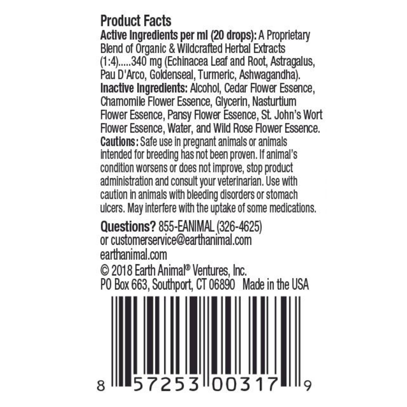 Earth Animal Earth Animal Immune Support 2 oz