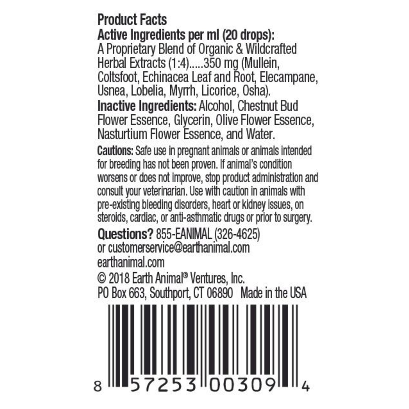 Earth Animal Earth Animal Cough & Wheeze Remedy 2 oz
