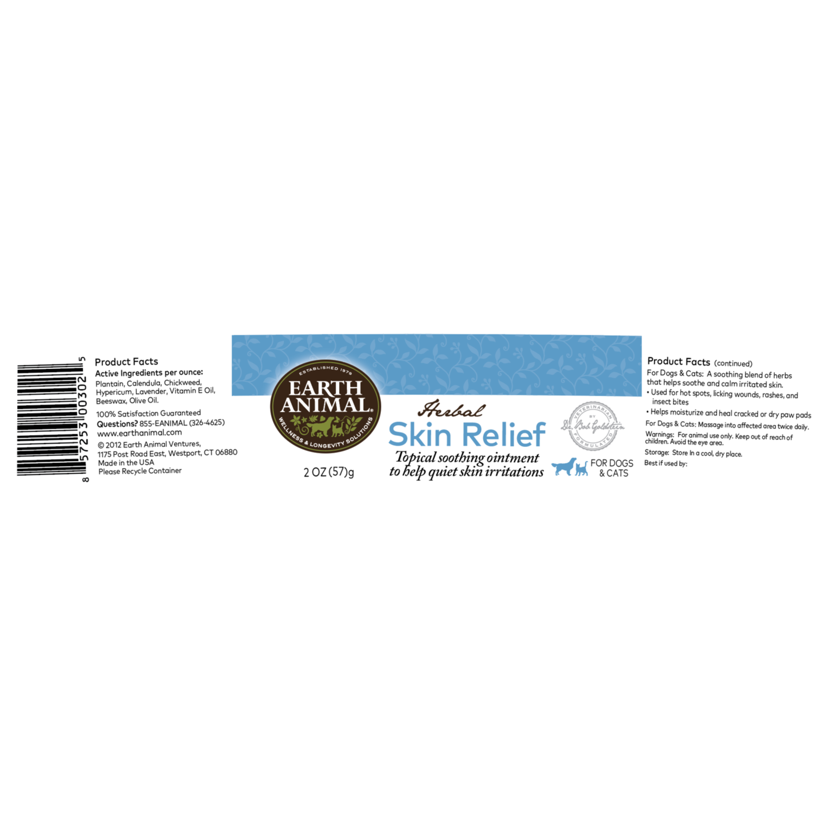 Earth Animal Earth Animal Skin Relief Balm 2 oz