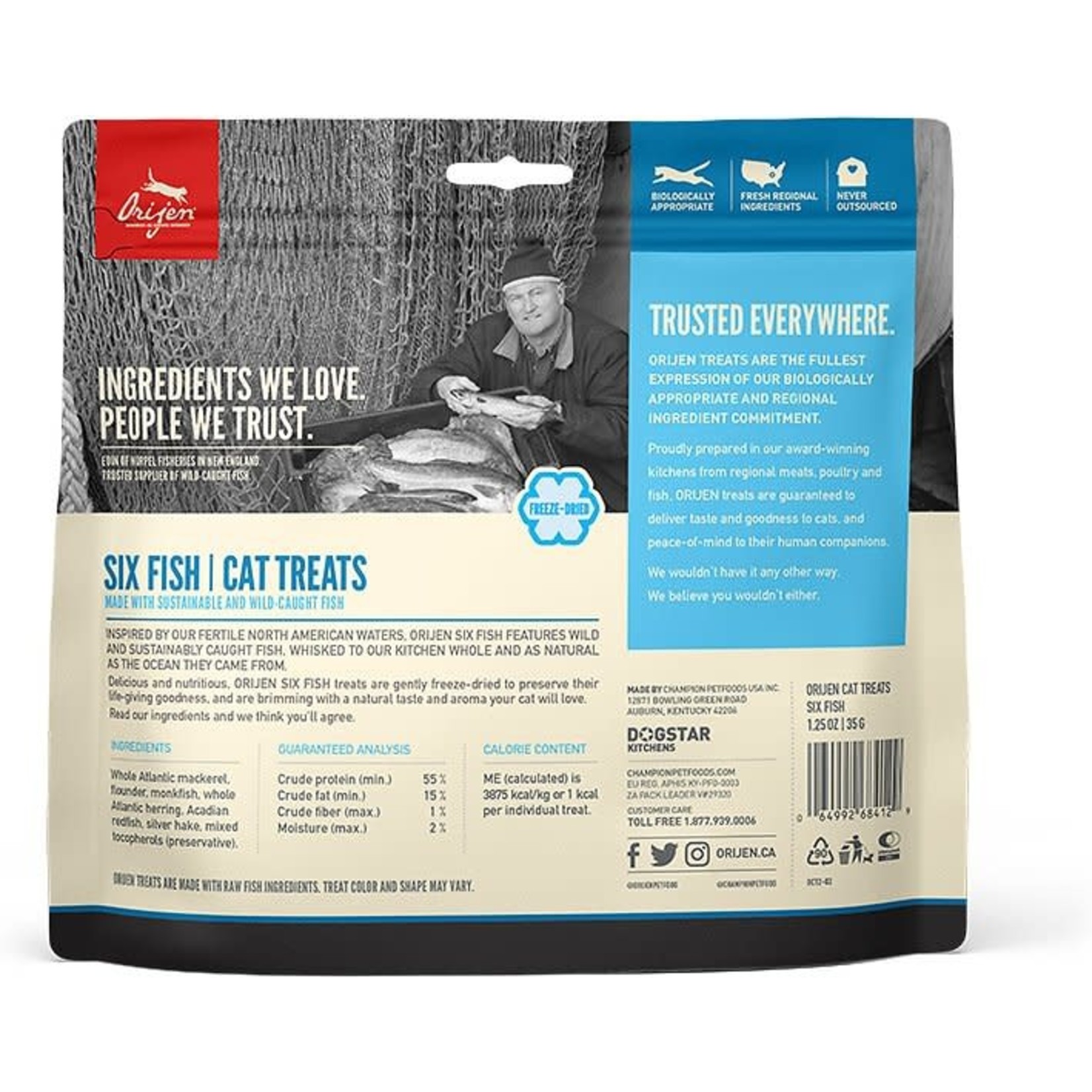 Orijen ORIJEN Six Fish Grain-Free Freeze-Dried Cat Treats 1.25oz