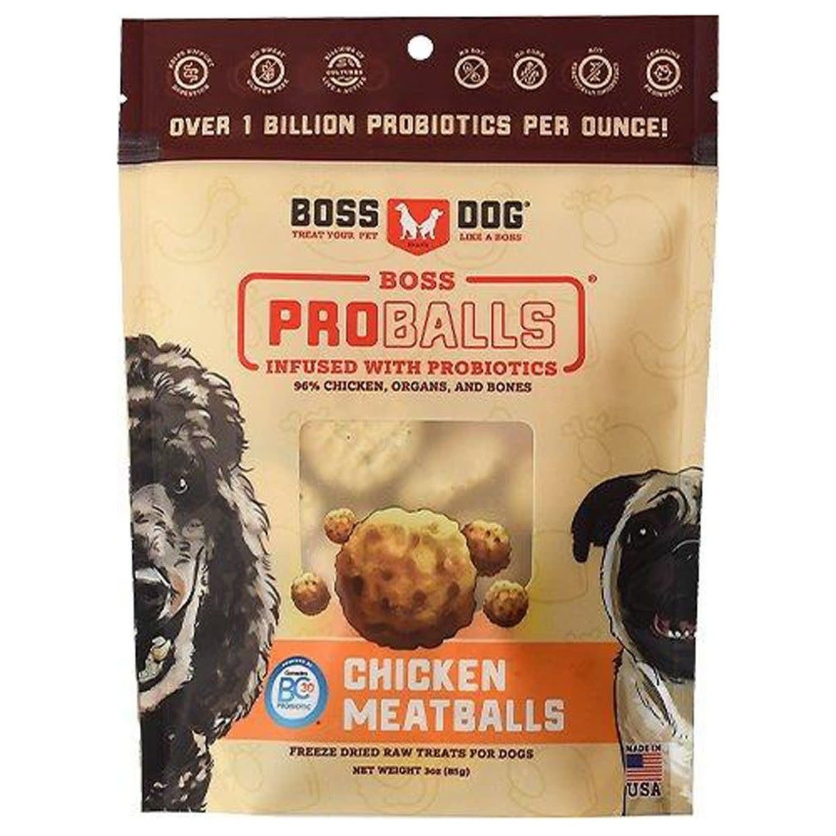 Boss Dog BOSS DOG BOSS PROBALLS Freeze-Dried Chicken Meatballs 3oz