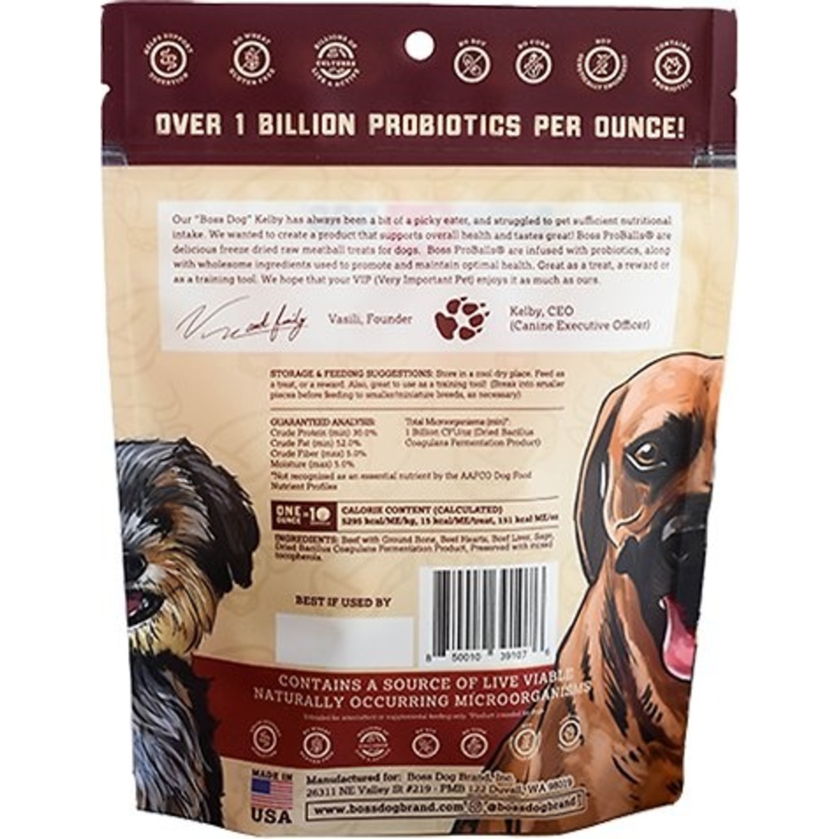 Boss Dog BOSS DOG BOSS PROBALLS Freeze-Dried Beef Meatballs 3oz