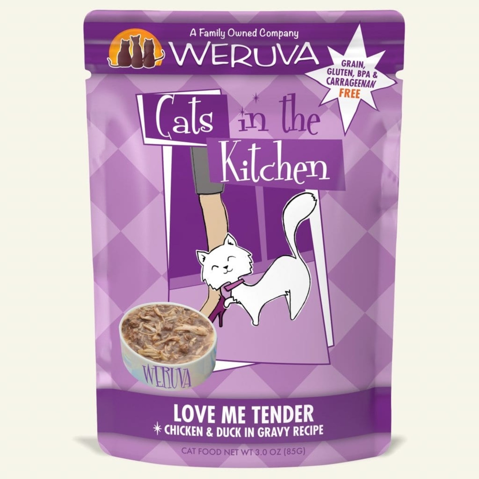 Weruva Weruva Cats in the Kitchen Love Me Tender Dinner Pouch with Chicken & Duck in Gravy 3.0 oz