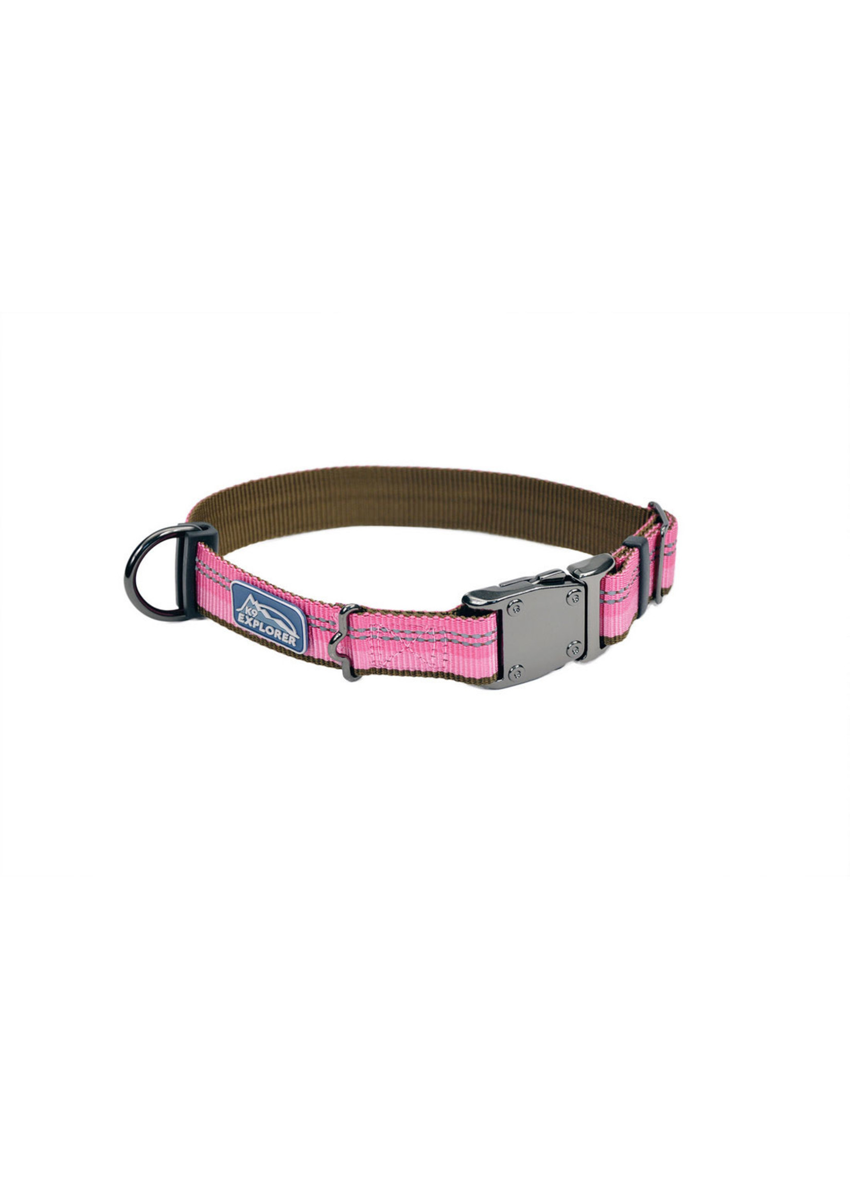 Coastal K9 Explorer® Reflective Adjustable Dog Collar, Rosebud, 5/8" x 10"-14" Small