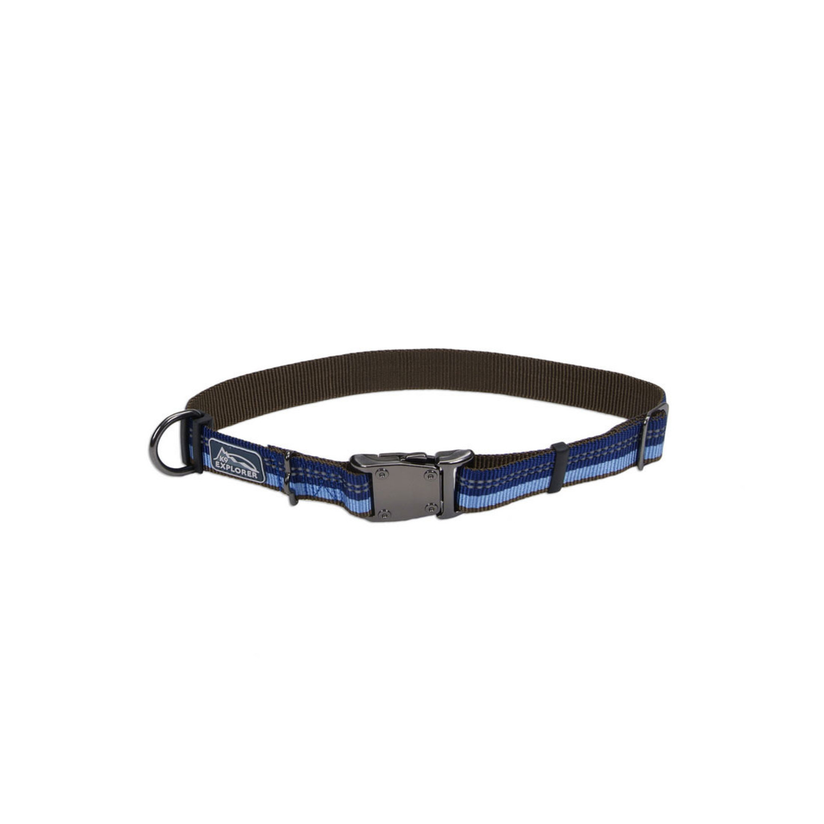 Coastal K9 Explorer® Reflective Adjustable Dog Collar, Sapphire, 1" x 12"-18" Small/Medium