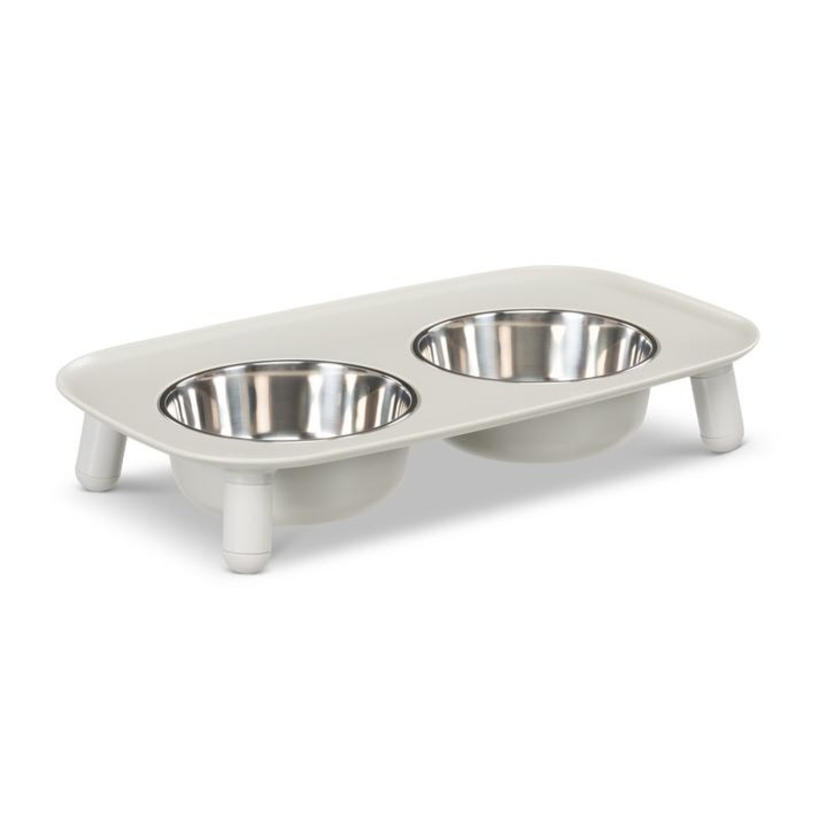 Messy Mutts MESSY MUTTS ELEVATED DOUBLE FEEDER - ADJUSTABLE  SILVER