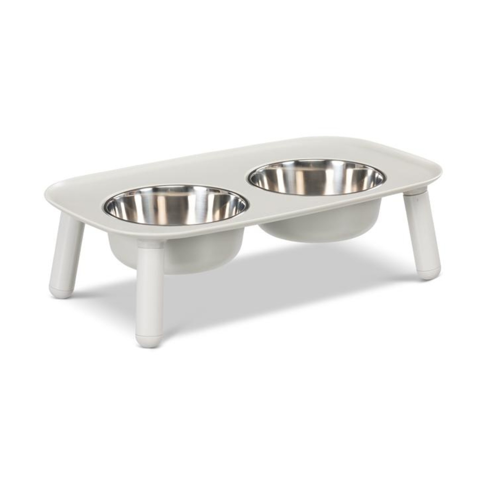 Messy Mutts MESSY MUTTS ELEVATED DOUBLE FEEDER - ADJUSTABLE  SILVER