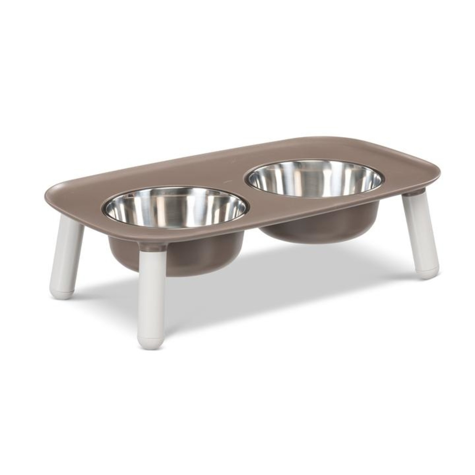 Messy Mutts MESSY MUTTS ELEVATED DOUBLE FEEDER - ADJUSTABLE GRAY