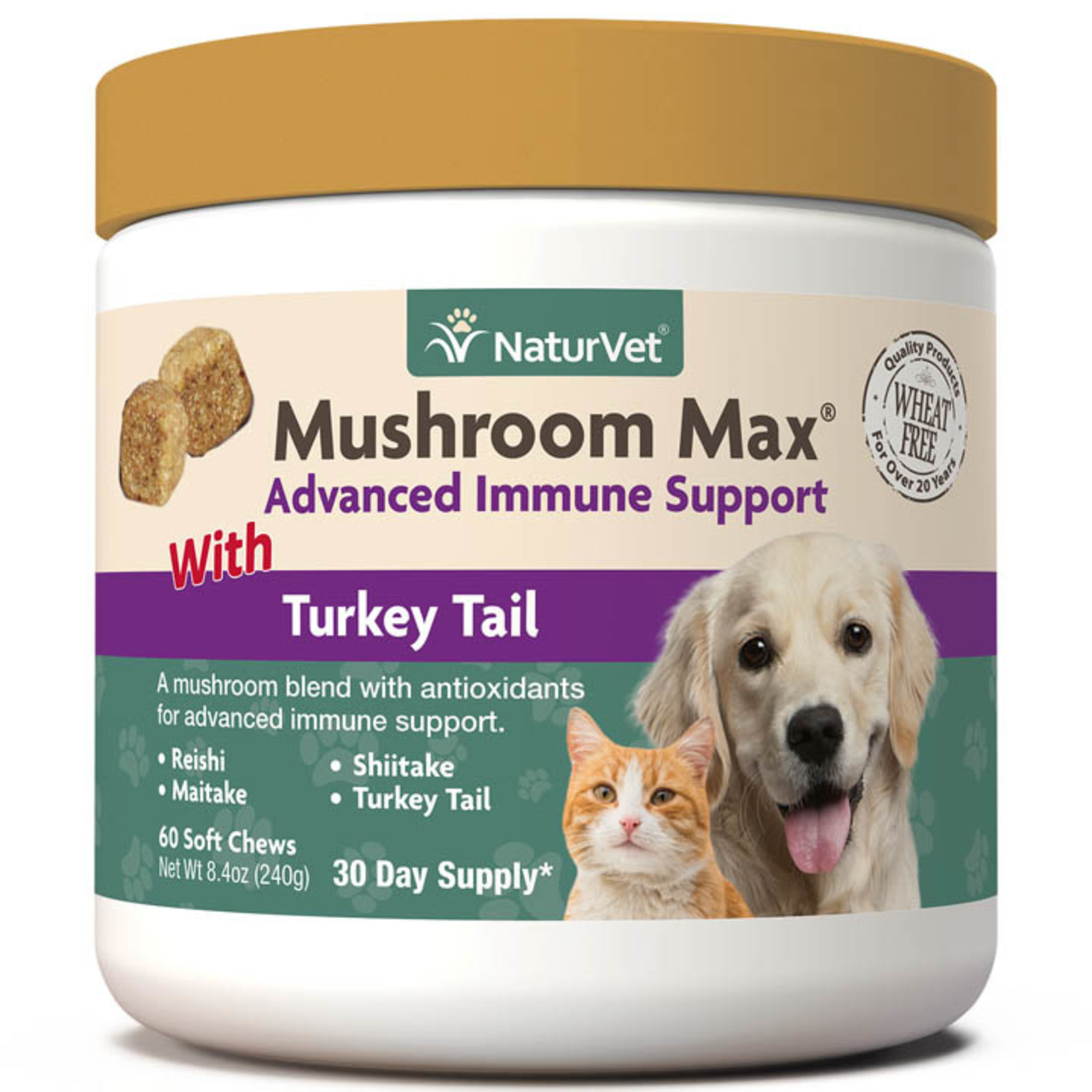 NaturVet NaturVet Mushroom Max Advanced Immune Support with Turkey Tail 60 chews