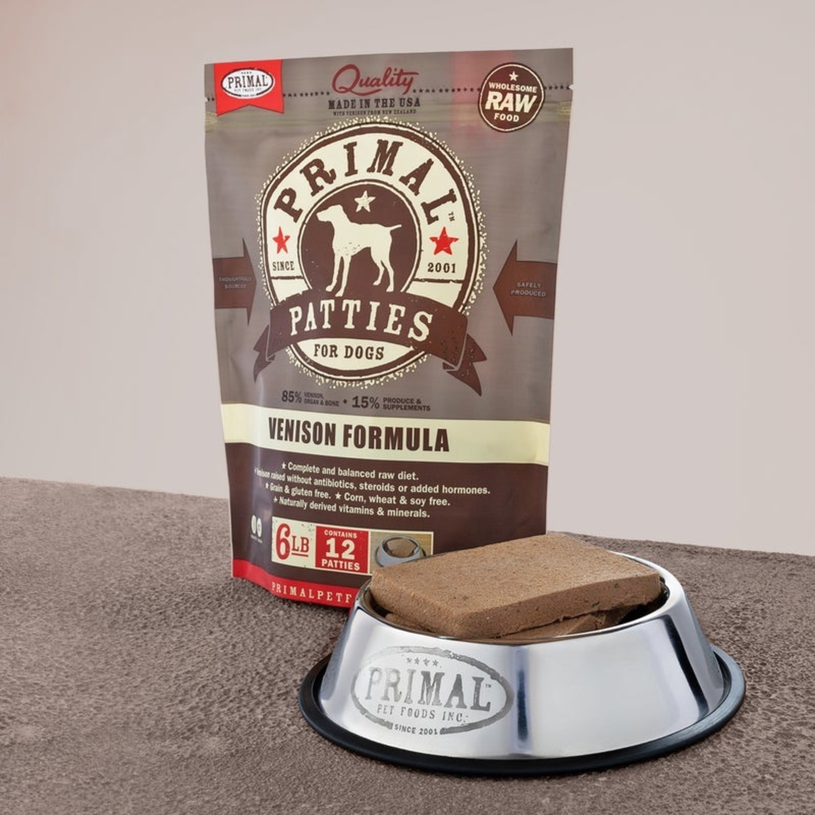 Primal Primal Dog Frozen Venison Patties 6lbs