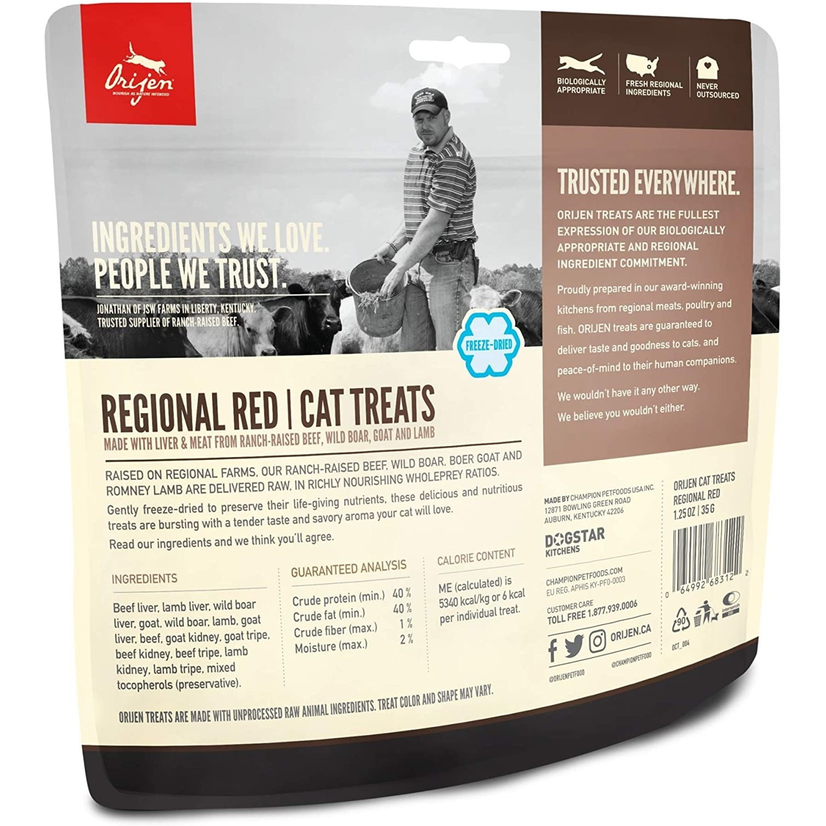 Orijen Orijen Cat Treats Regional Red Freeze Dried Cat 1.25oz