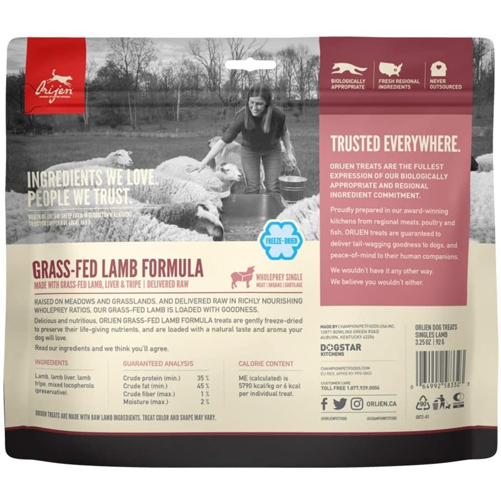 Orijen Orijen Dog Treats Lamb Freeze Dried 3.25oz