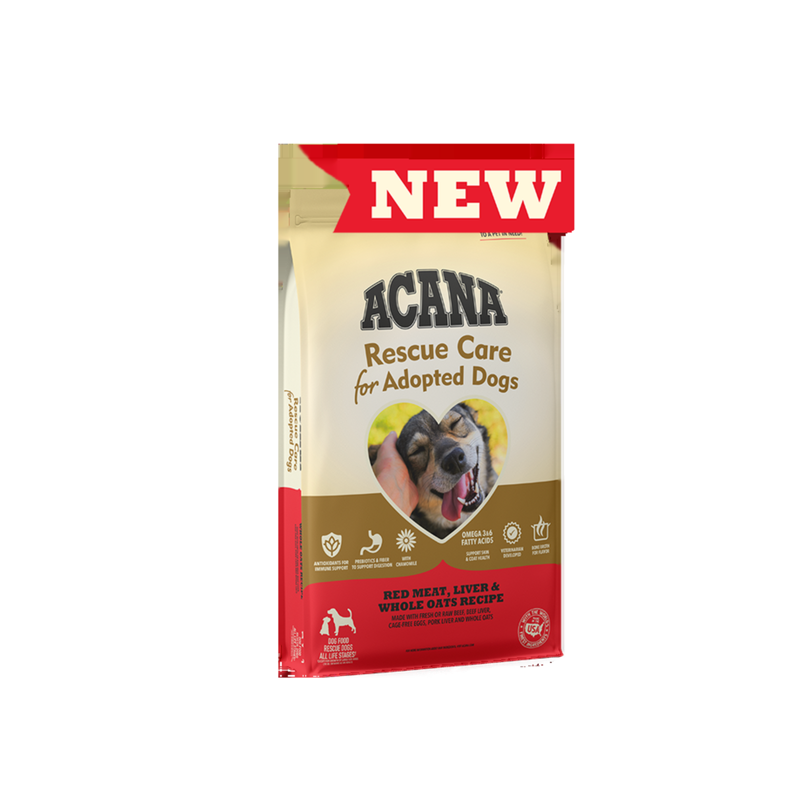 Acana Red Meat, Liver & Whole Oats Recipe, ACANA® Rescue Care for Adopted Dogs 22.5lbs