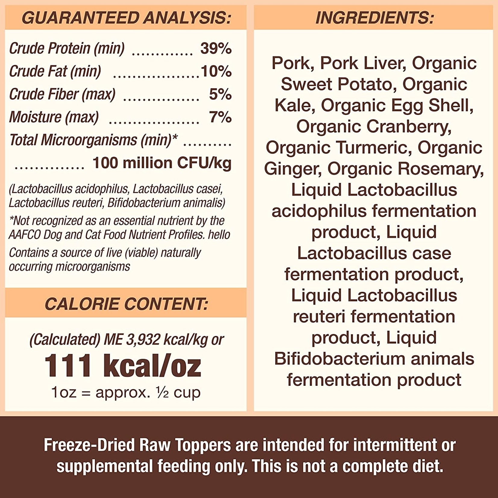 Primal Primal Freeze-Dried Toppers Pork Cupboard Cuts 18oz