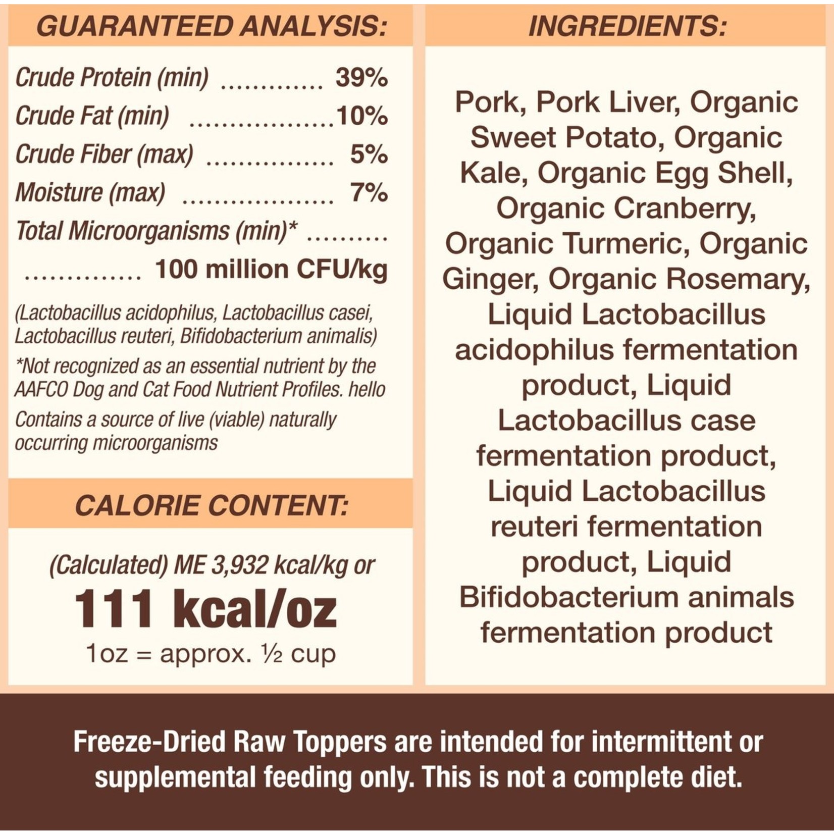 Primal Primal Freeze-Dried Toppers Pork Cupboard Cuts 3.5oz