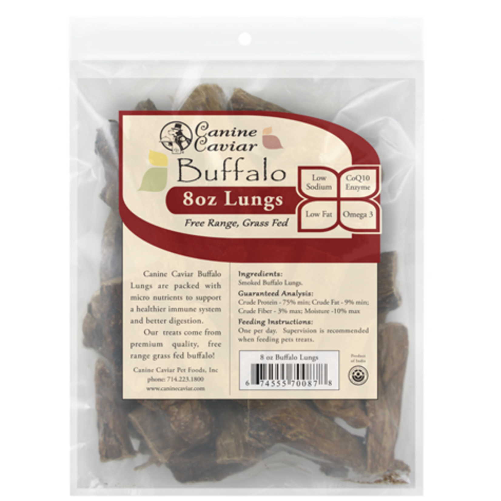 Canine Caviar Canine Caviar Buffalo Lung 8oz